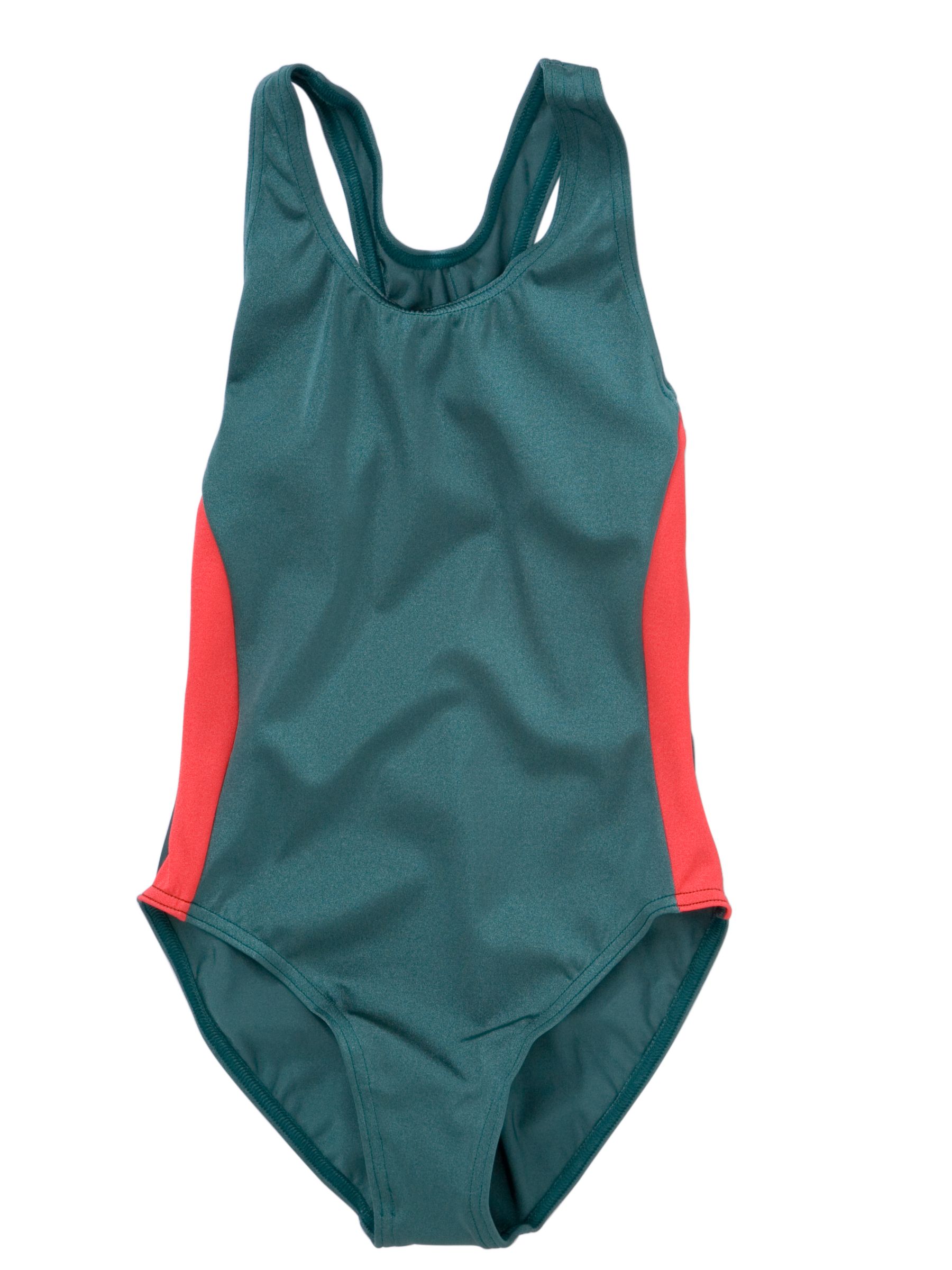 Girls Swimsuit, Green/red