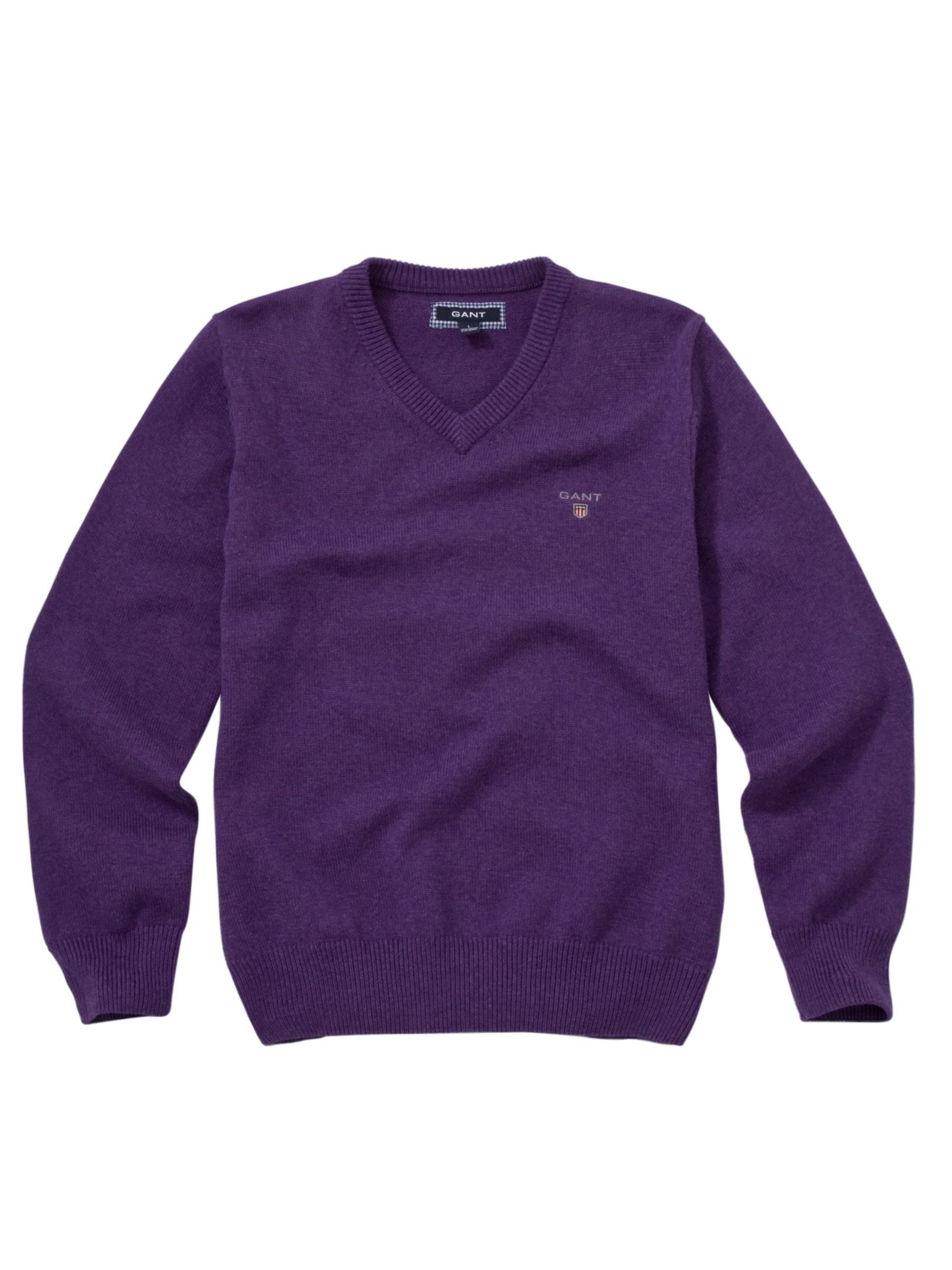 Gant Cotton V Neck Jumper Purple S