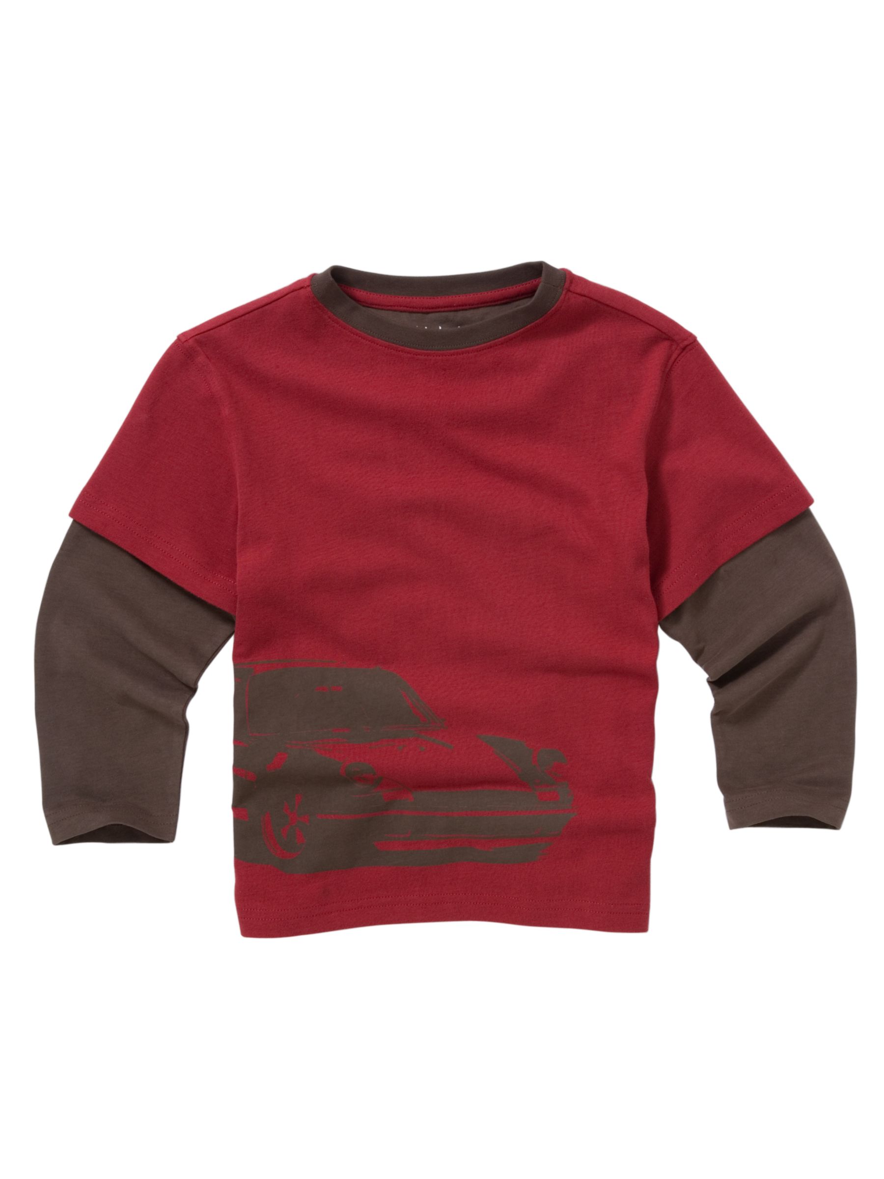 John Lewis Boy Car Print Layered T-Shirt,