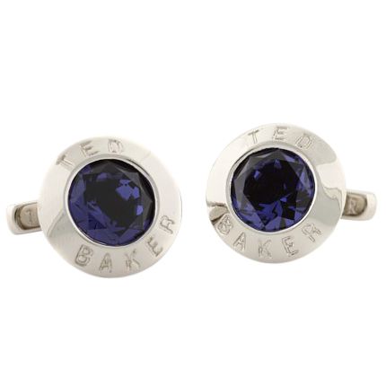 Large Crystal Cufflinks, Purple