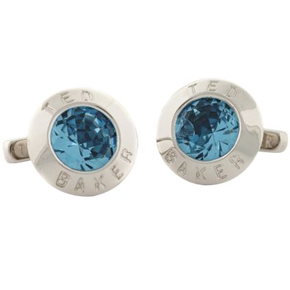 Ted Baker Large Crystal Cufflinks, Blue