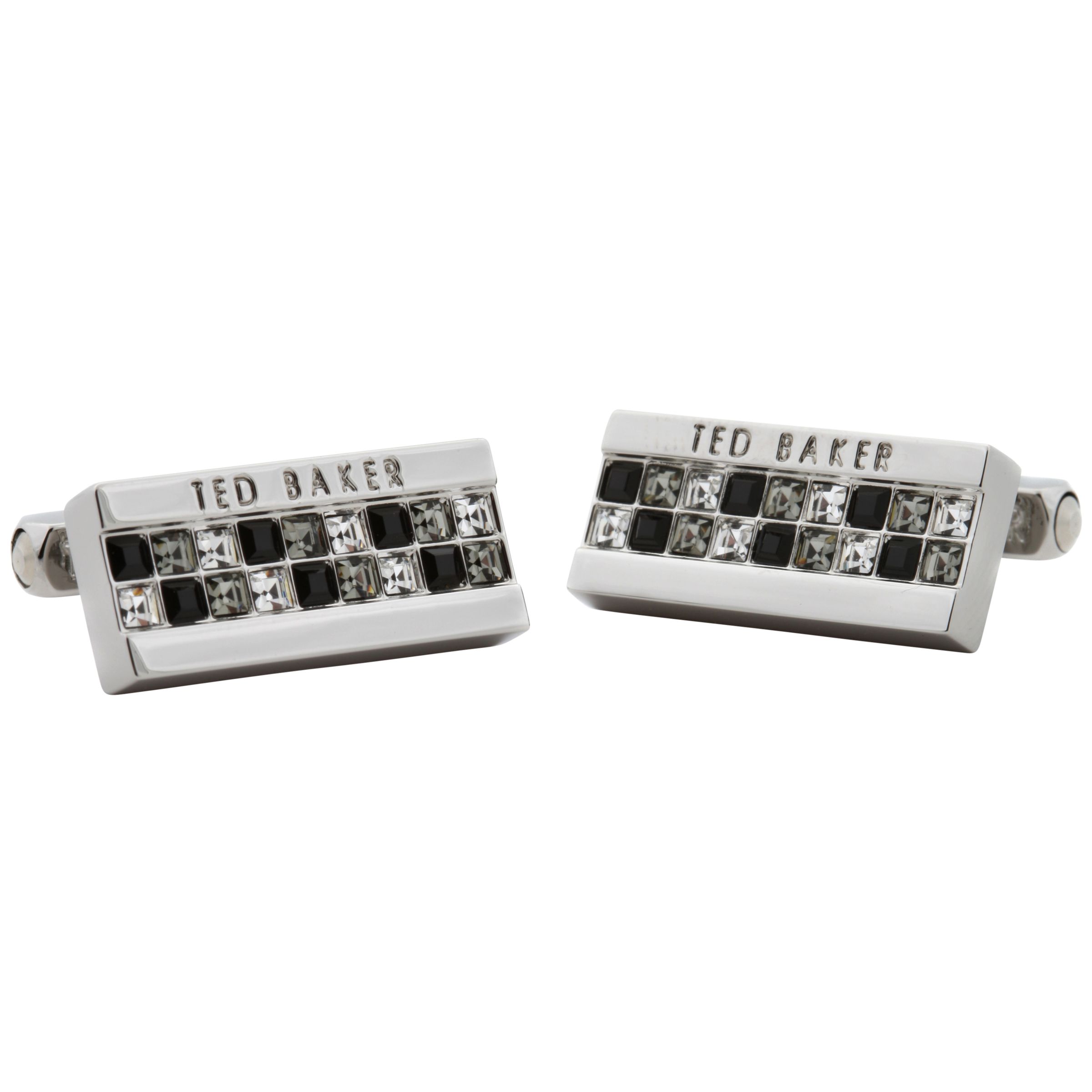 Ted Baker Staggered Crystal Cufflinks, Silver
