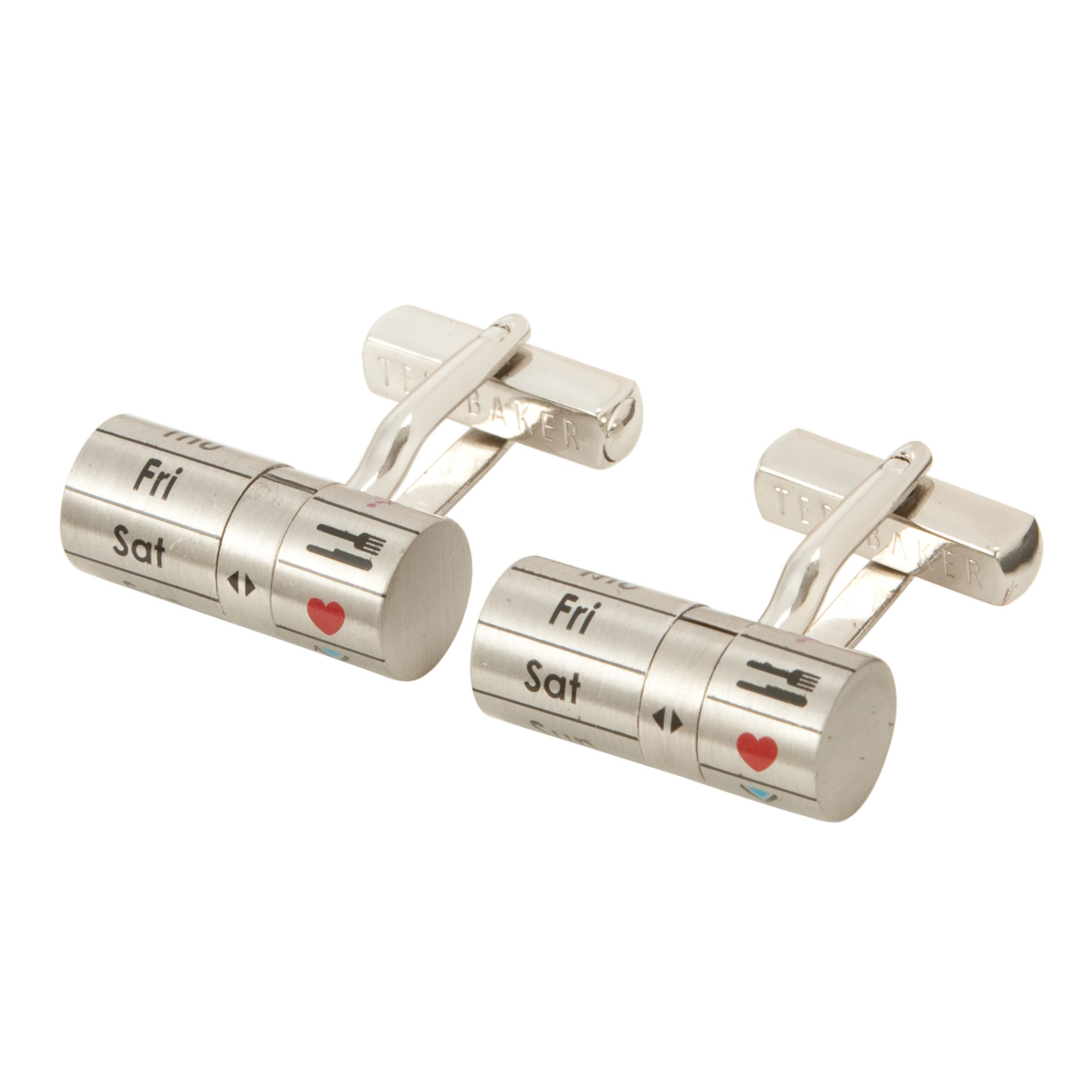 Ted Baker Weekplanner Cufflinks, Silver