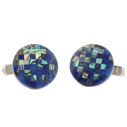 Montpel Mosaic Circular Cufflinks, Blue
