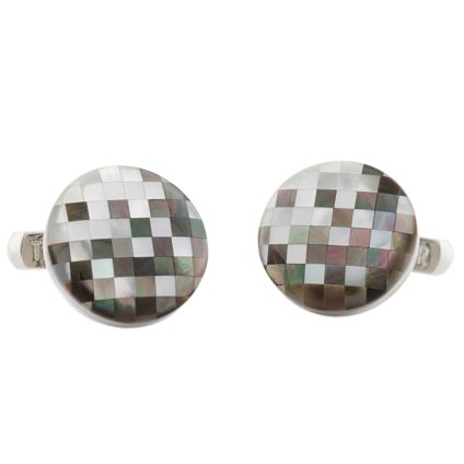 Montpel Mosaic Circular Cufflinks, Grey