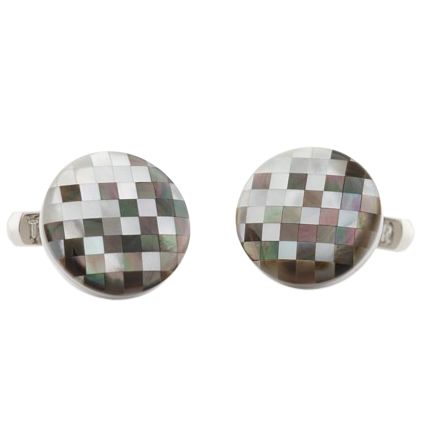 Ted Baker Montpel Mosaic Circular Cufflinks, Grey