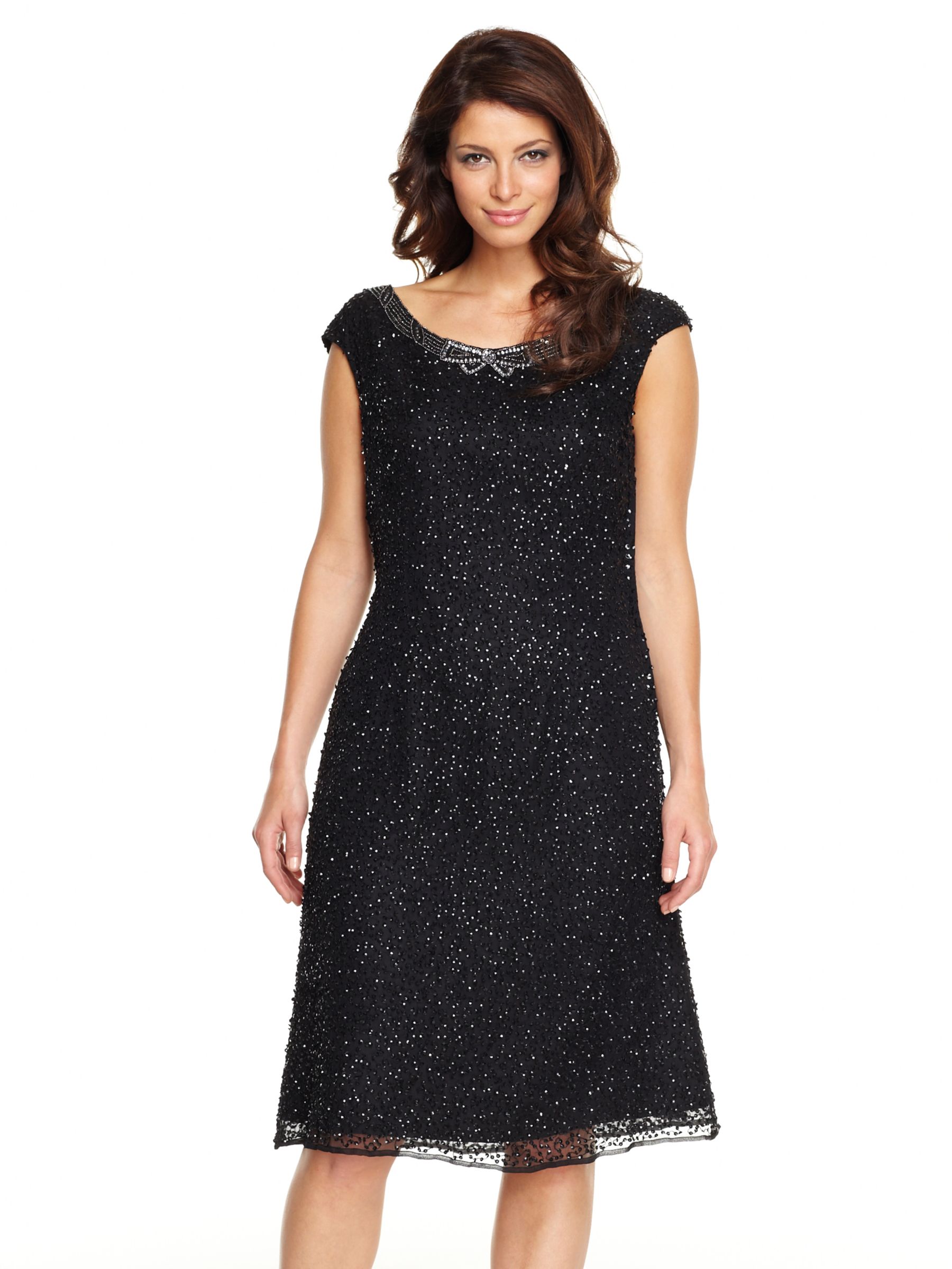 Gina Bacconi Sequin Dress, Black at John Lewis