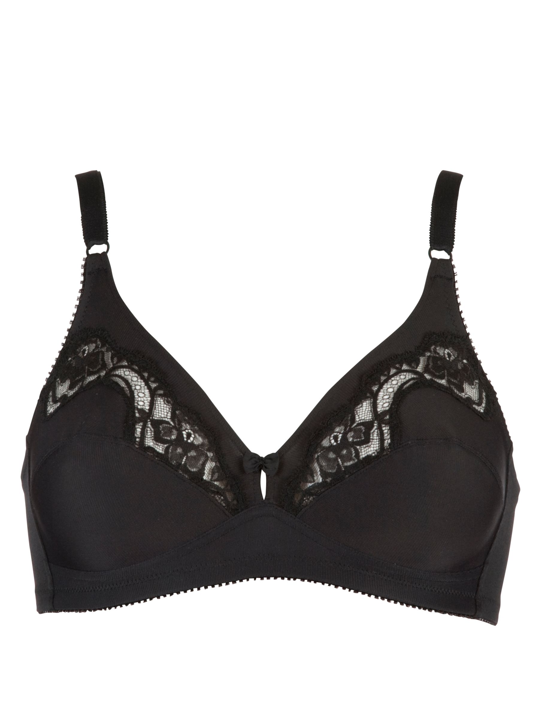 John Lewis Soft Bra, Black, 32DD