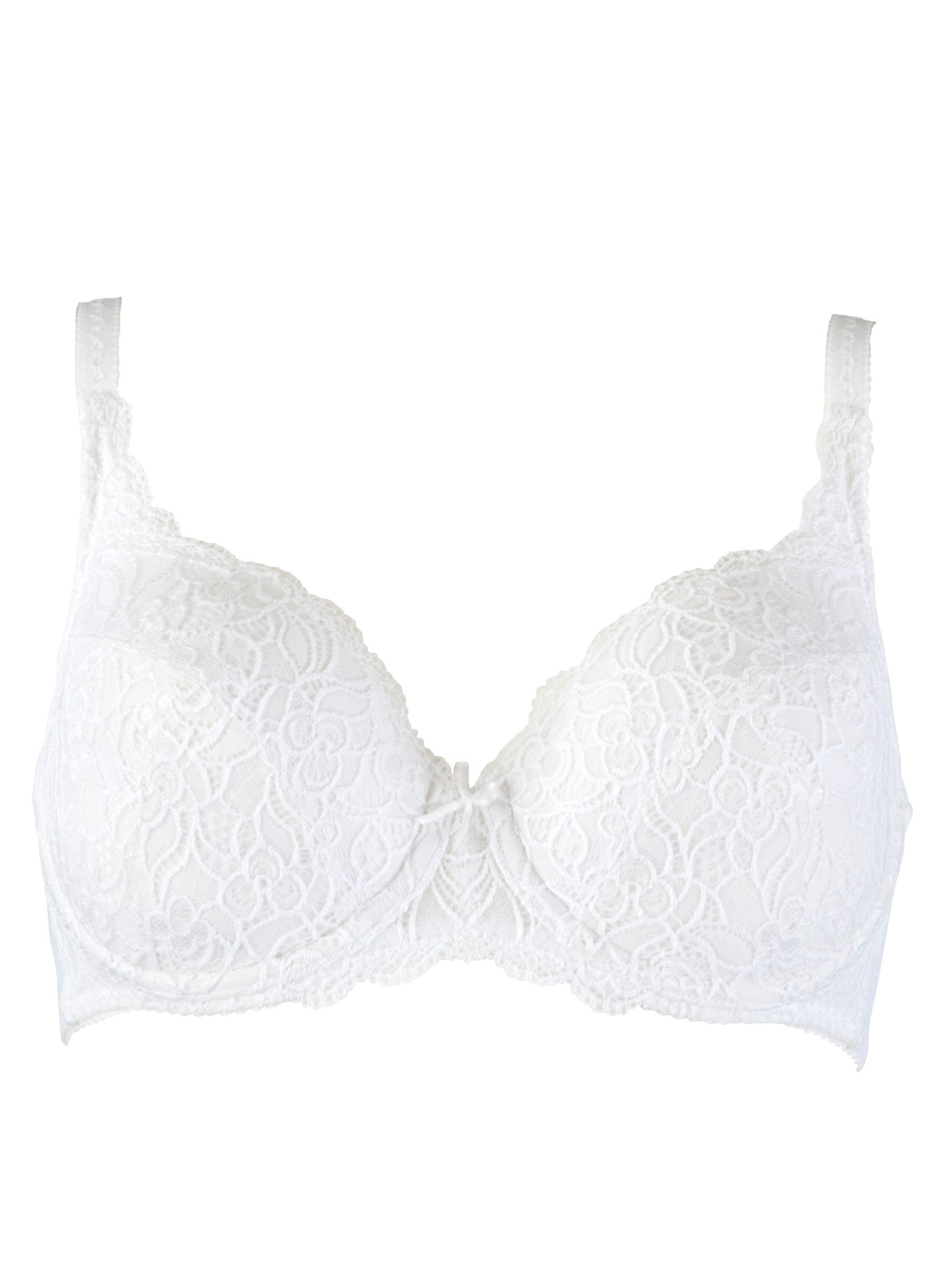 John Lewis Women Marie Lace Padded Underwired Bra White