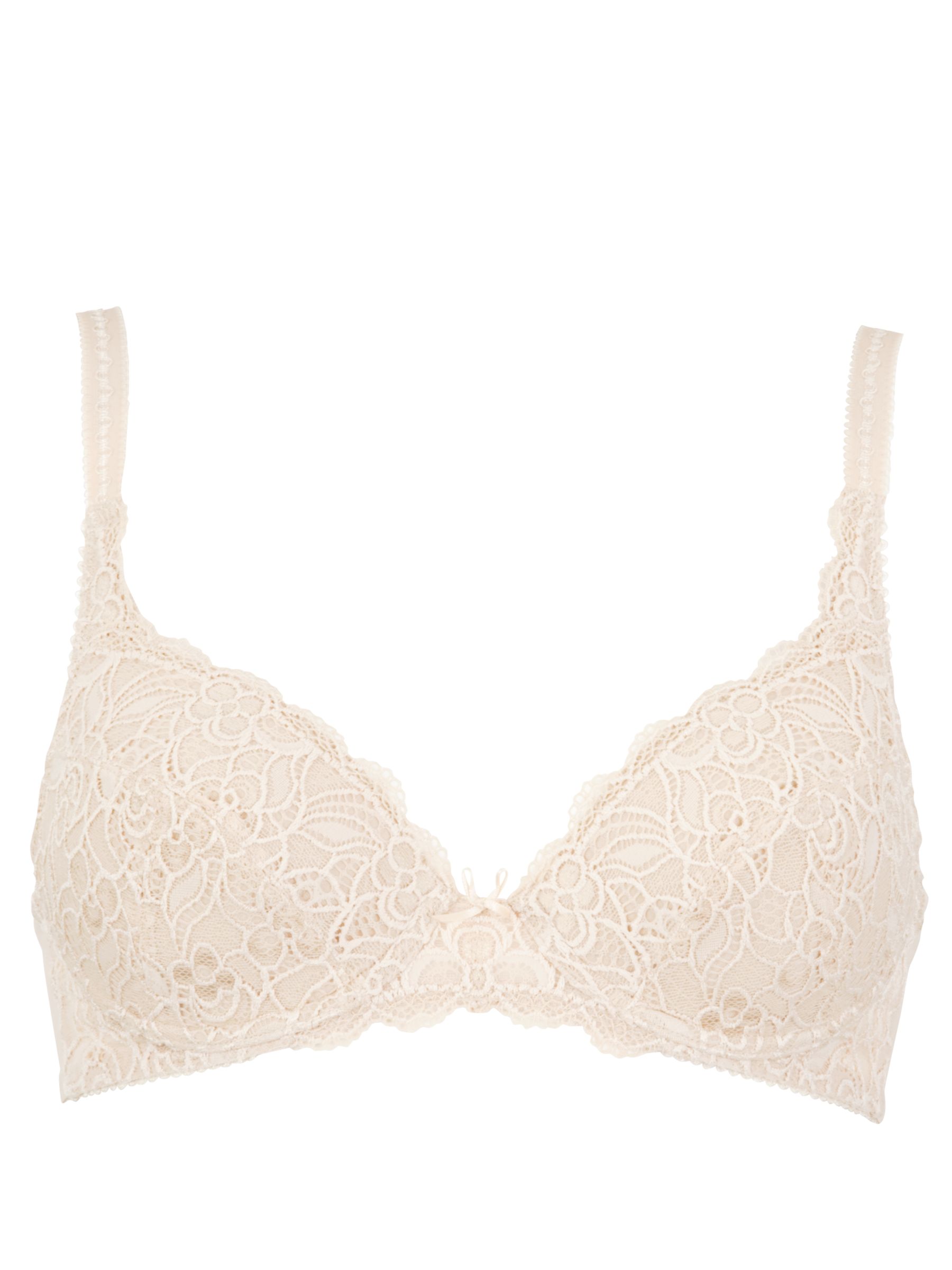 John Lewis Women Marie Lace Padded Underwired Bra Nude