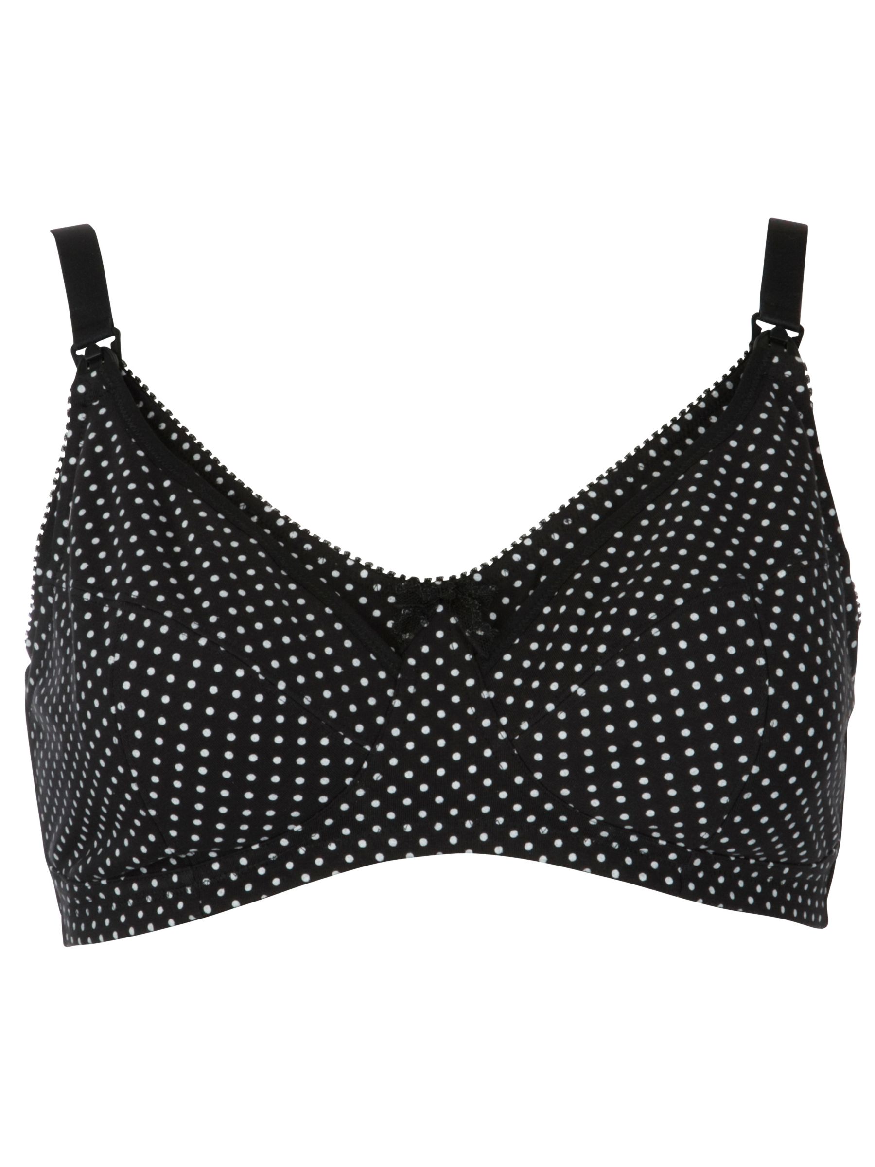 John Lewis Spot Print Maternity Bra, Pack of 2, White/pink