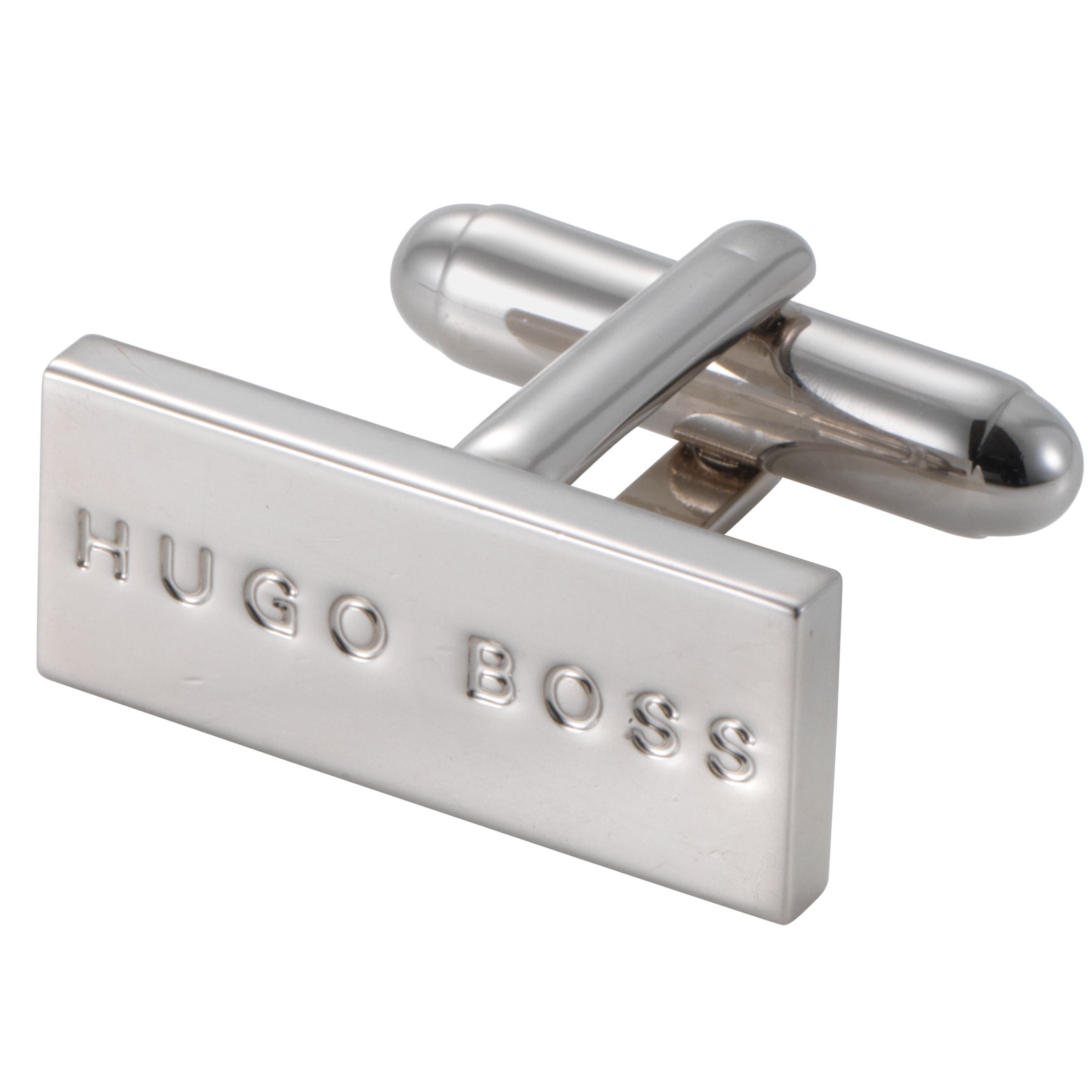 Hugo Boss Logo Rectangular Cufflinks, Metallics