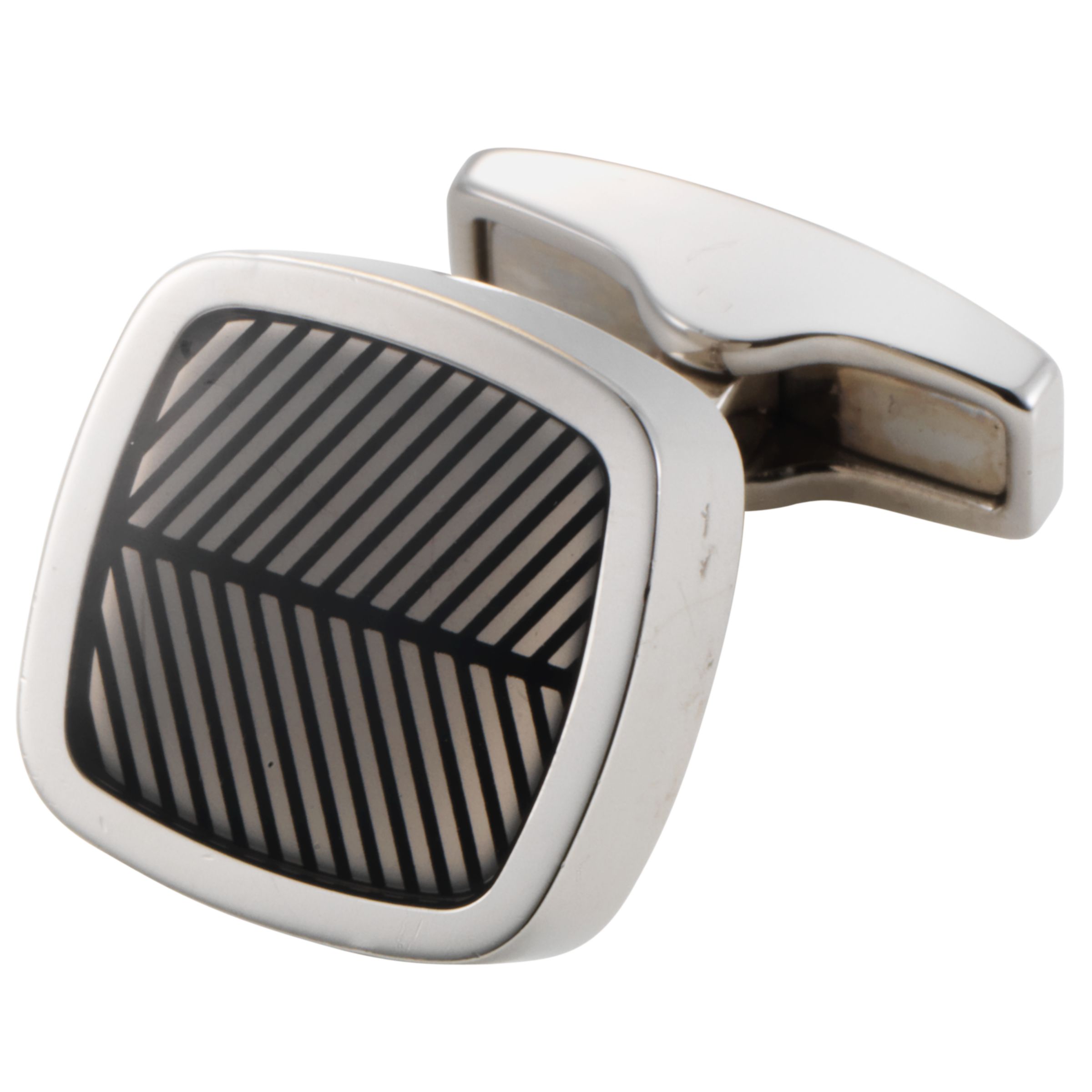 Hugo Boss Square Herringbone Enamel Cufflinks,