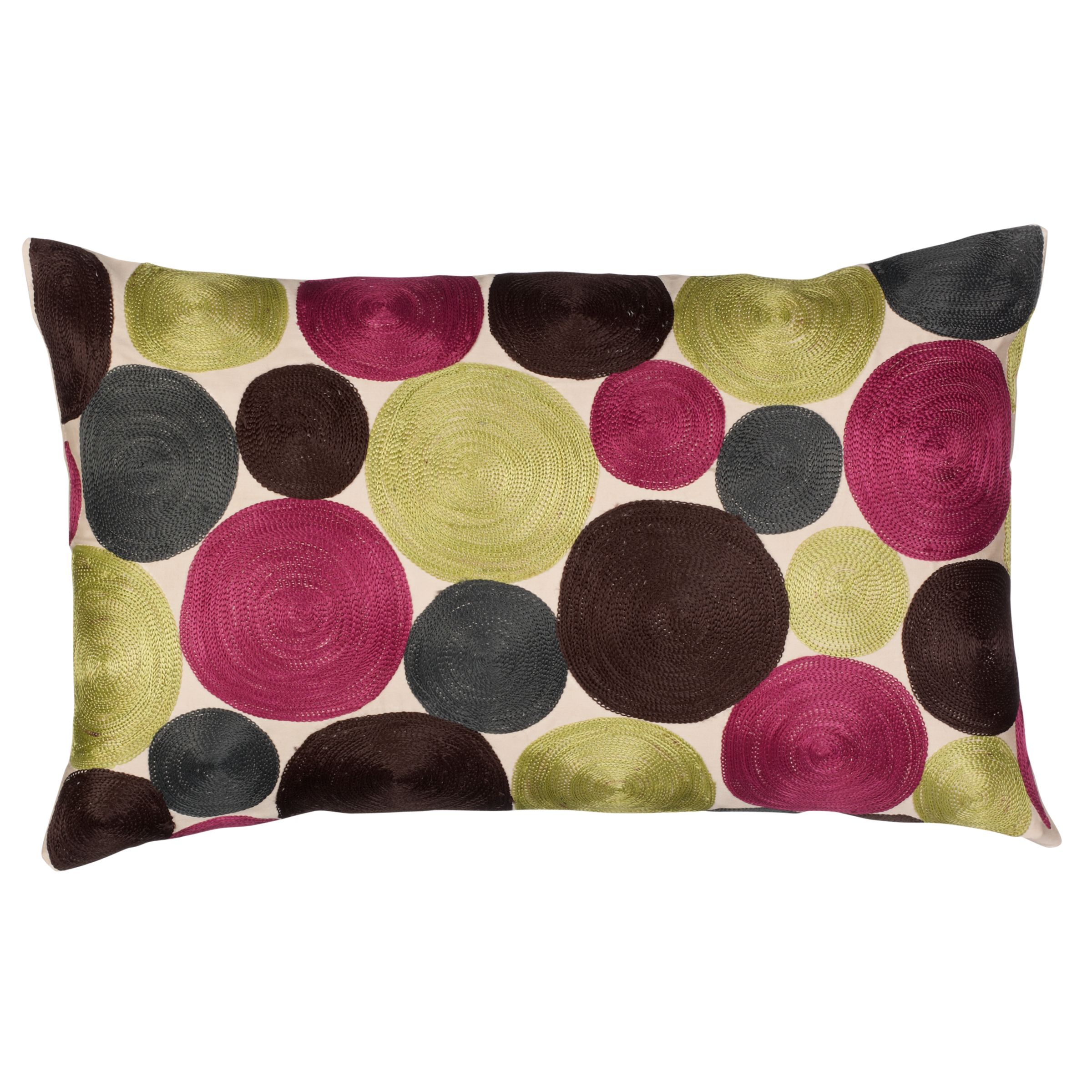 John Lewis Crewel Circles Cushion, Multi