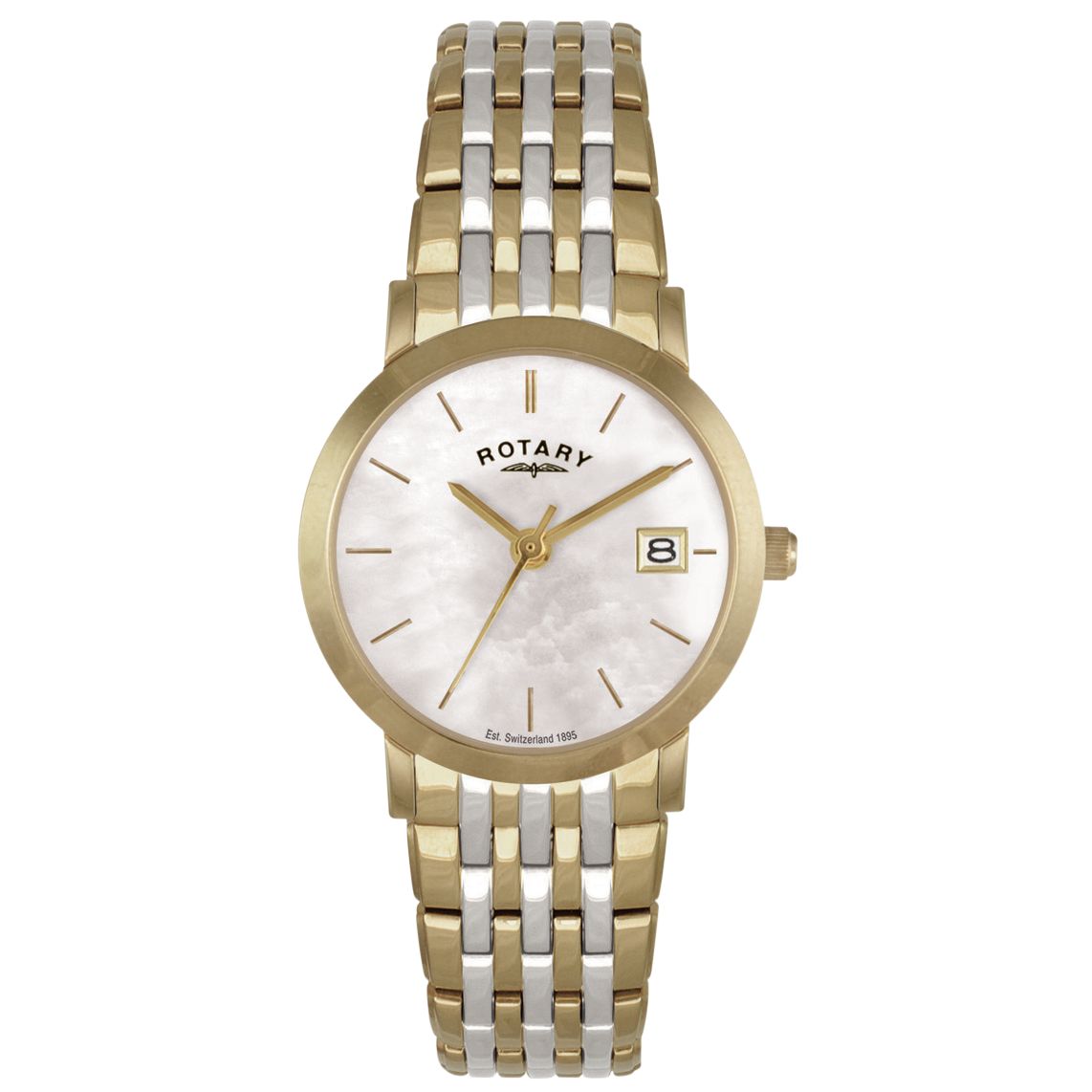Rotary LB02623/41 Ladies Round Dial Gold 2 Tone Bracelet Watch at John Lewis