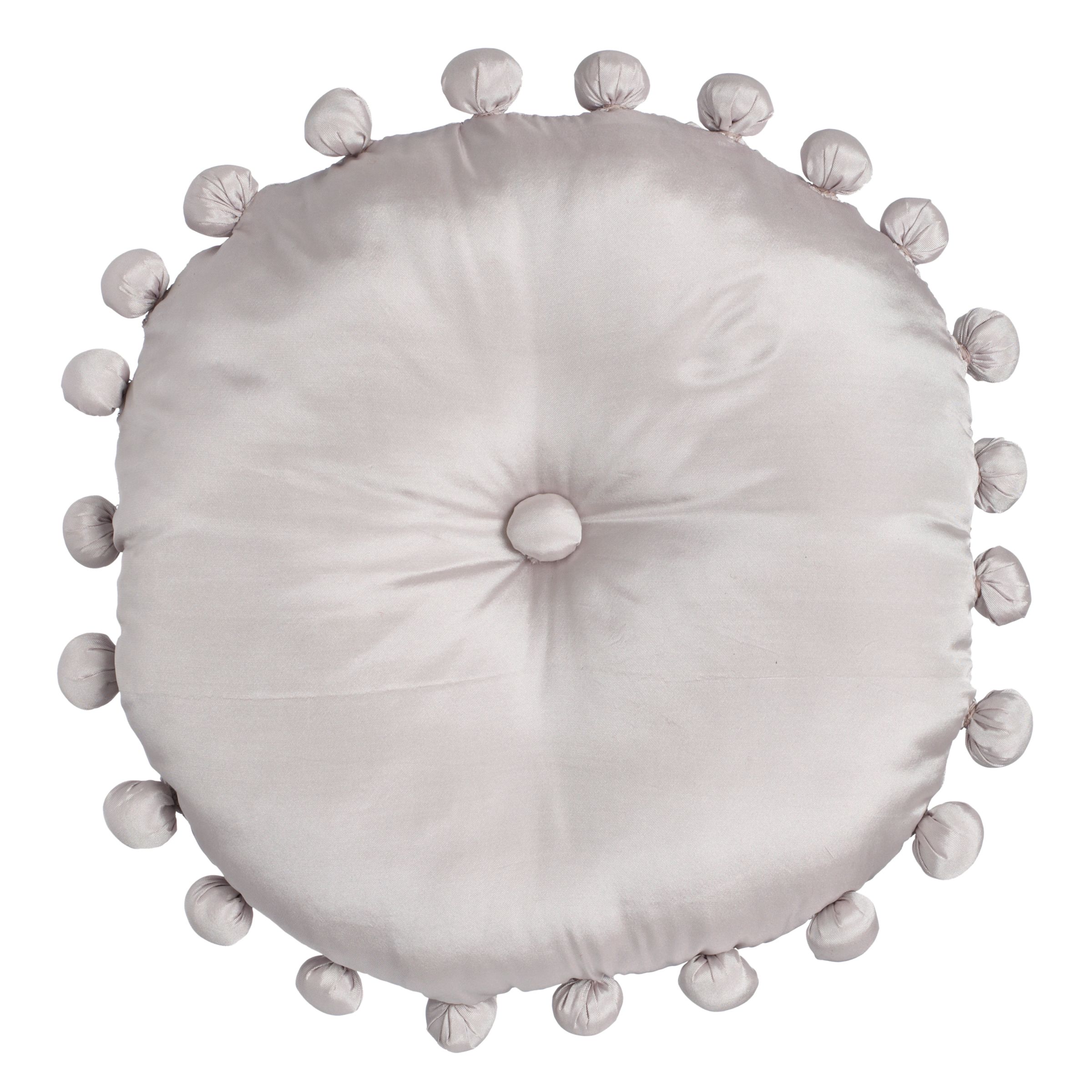 John Lewis Round Pom Pom Cushion, Lilac