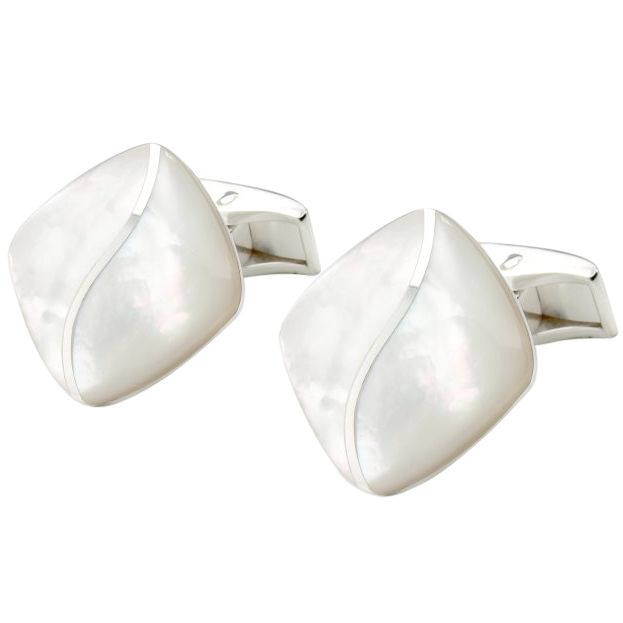 So Jewellery Mother of Pearl Cufflinks, White