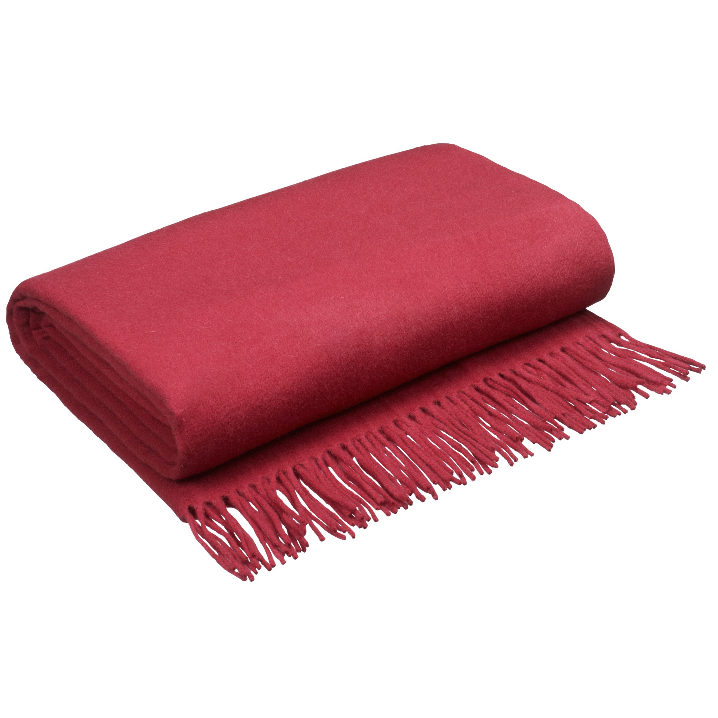 John Lewis Premium Cashmere Throw, Claret at John Lewis