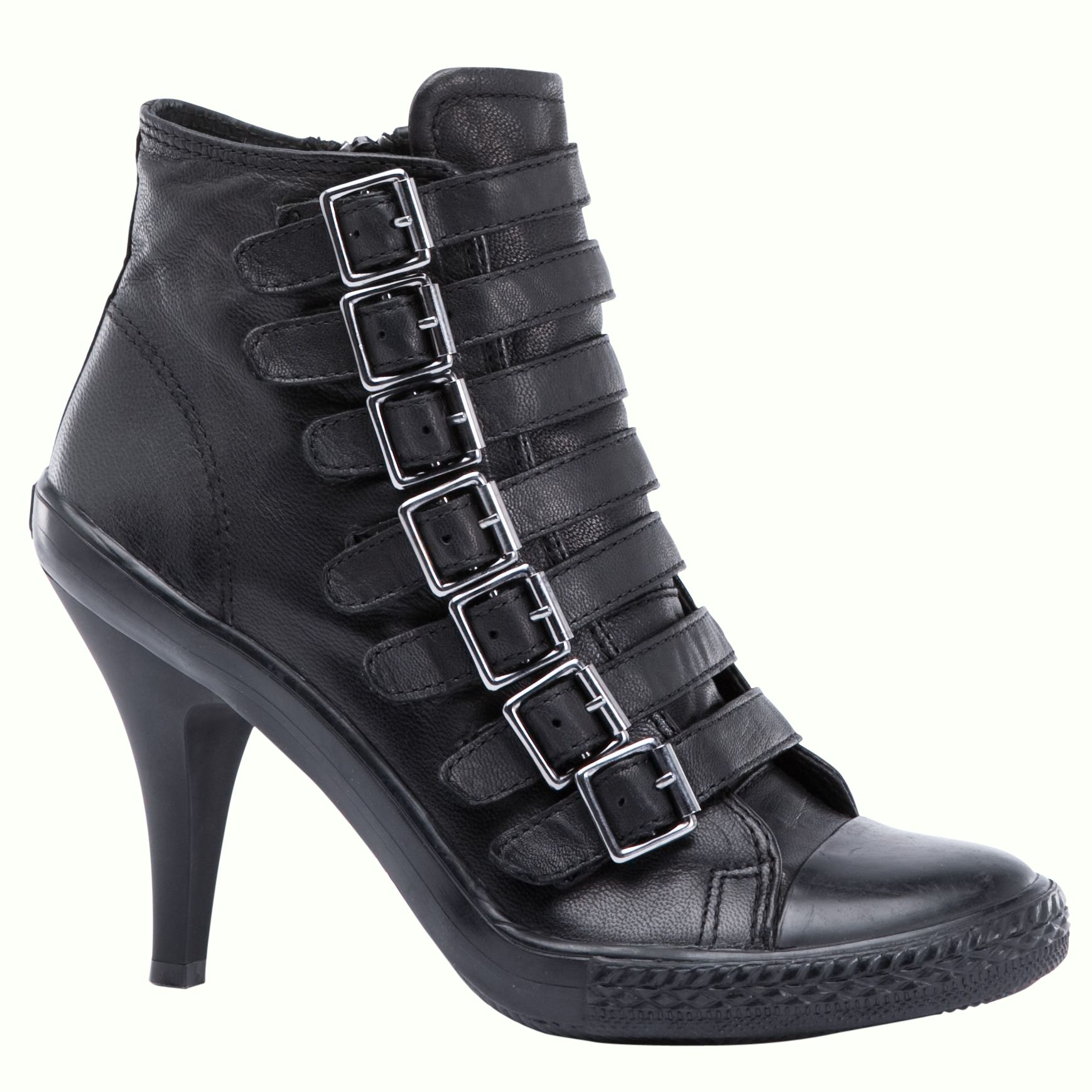 Ash Sting High Heel Bucke Trainers, Black at John Lewis