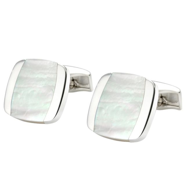 So Jewellery Mother of Pearl Square Cufflinks,