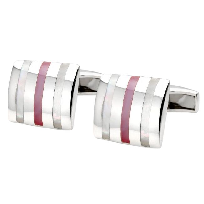 So Jewellery Mother of Pearl Cufflinks, Pink/
