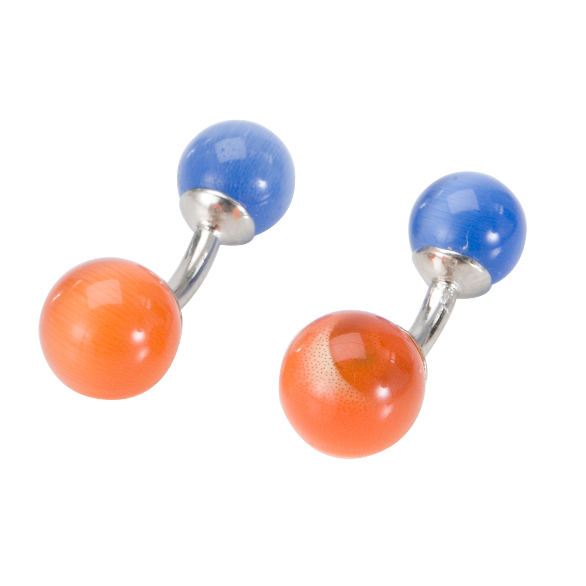 Mayfair Richard James Glass Cufflinks, Orange