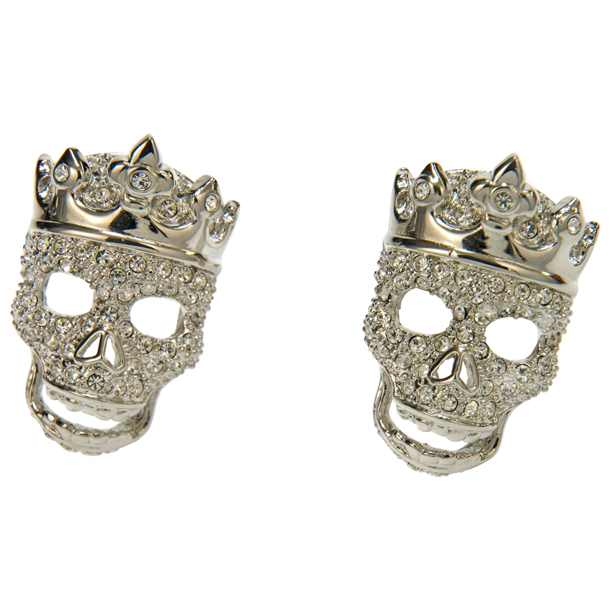 Simon Carter Diamante Skeleton Cufflinks, Silver