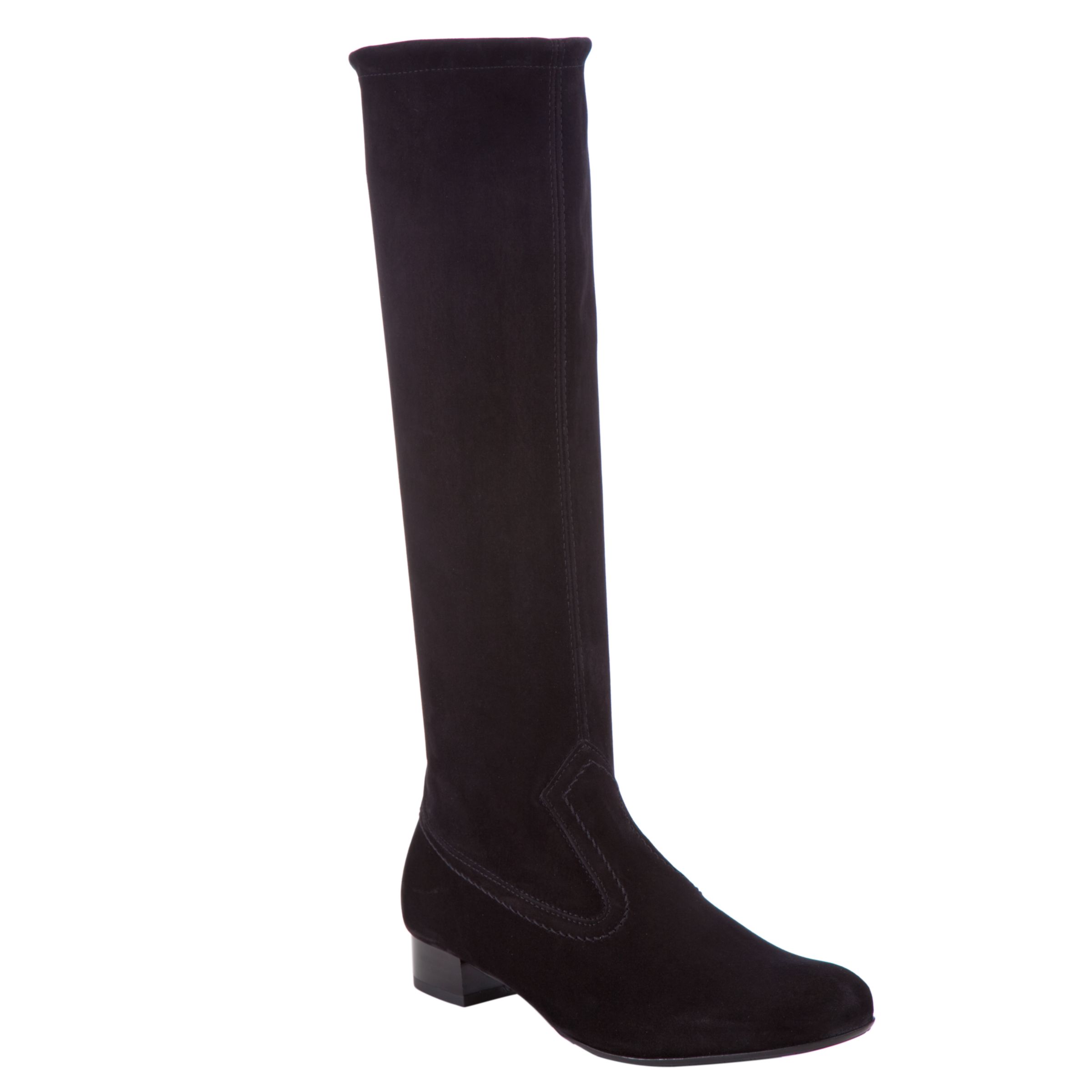 Peter Kaiser Fina Suede Stretch Knee High Boots, Black at John Lewis