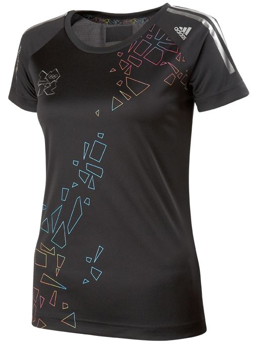 Adidas Team 2012 Graphic Print T-Shirt, Black