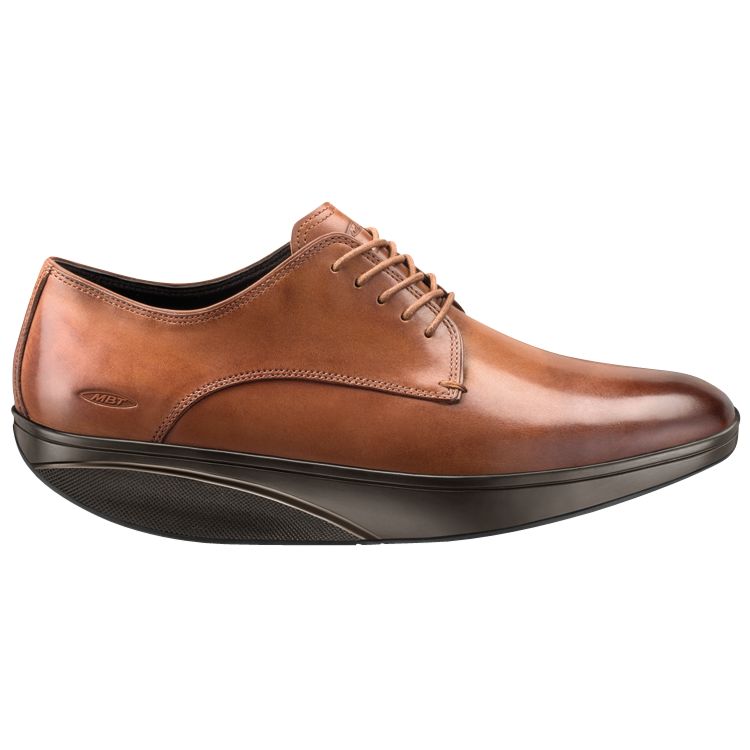 MBT Kabisa Men's Leather Shoes, Black, Toffee at JohnLewis