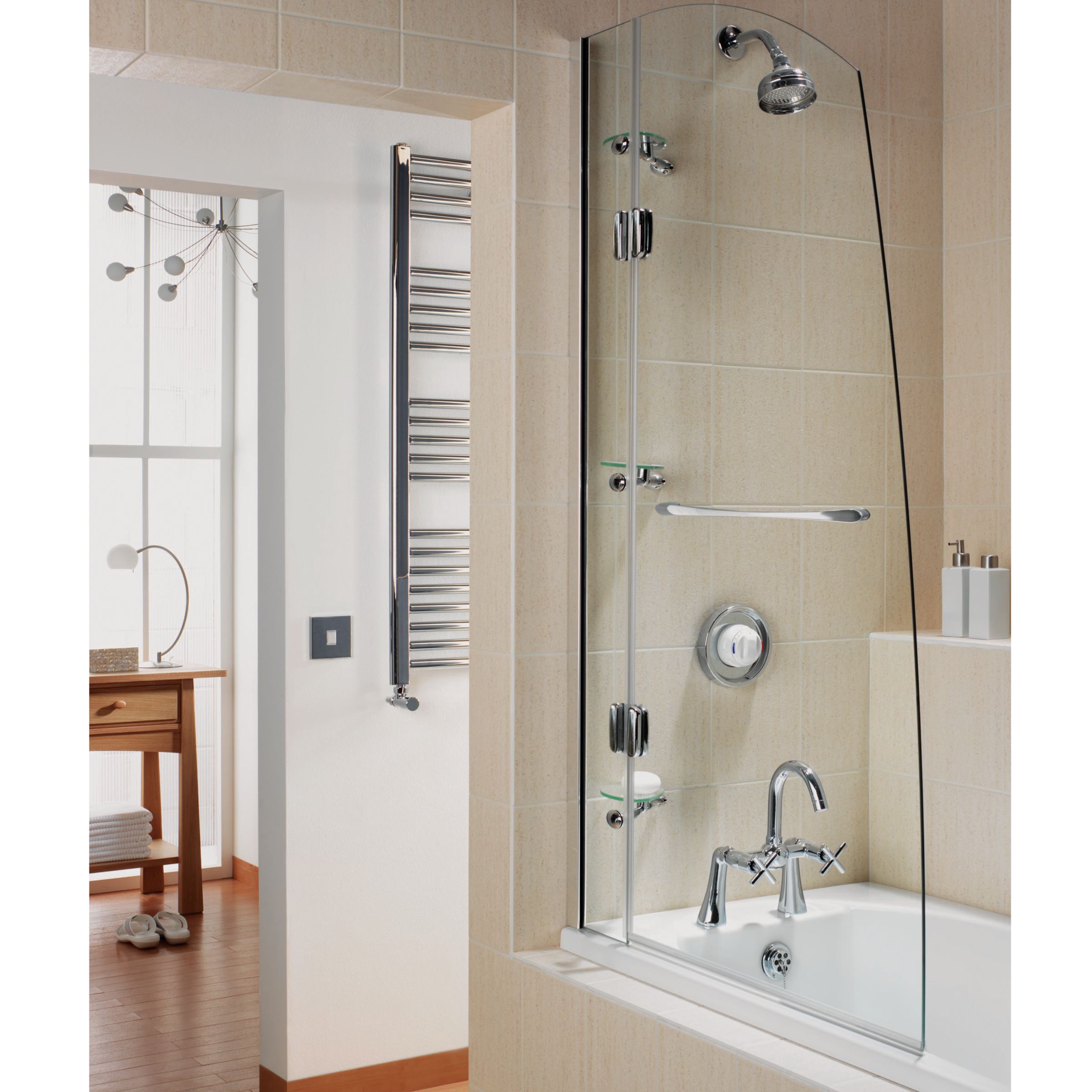 John Lewis Energy Sail Shower Screen with Fixed Panel