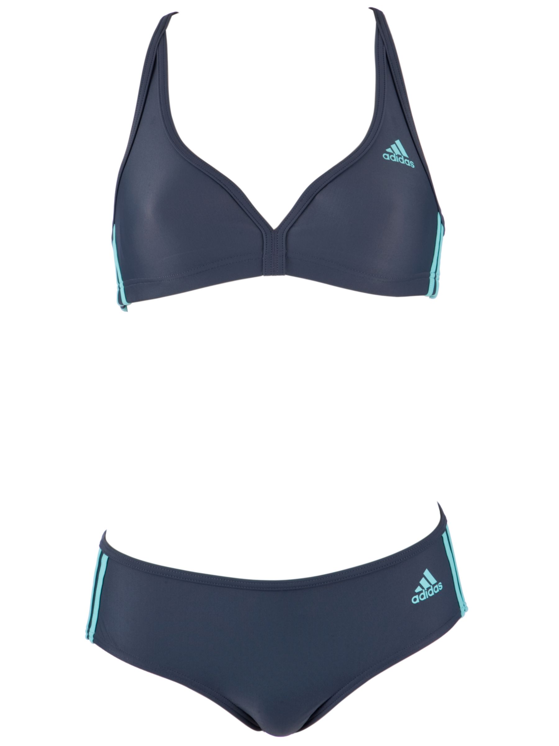 Adidas 3 Stripe 2 Piece Swimsuit, Black/white