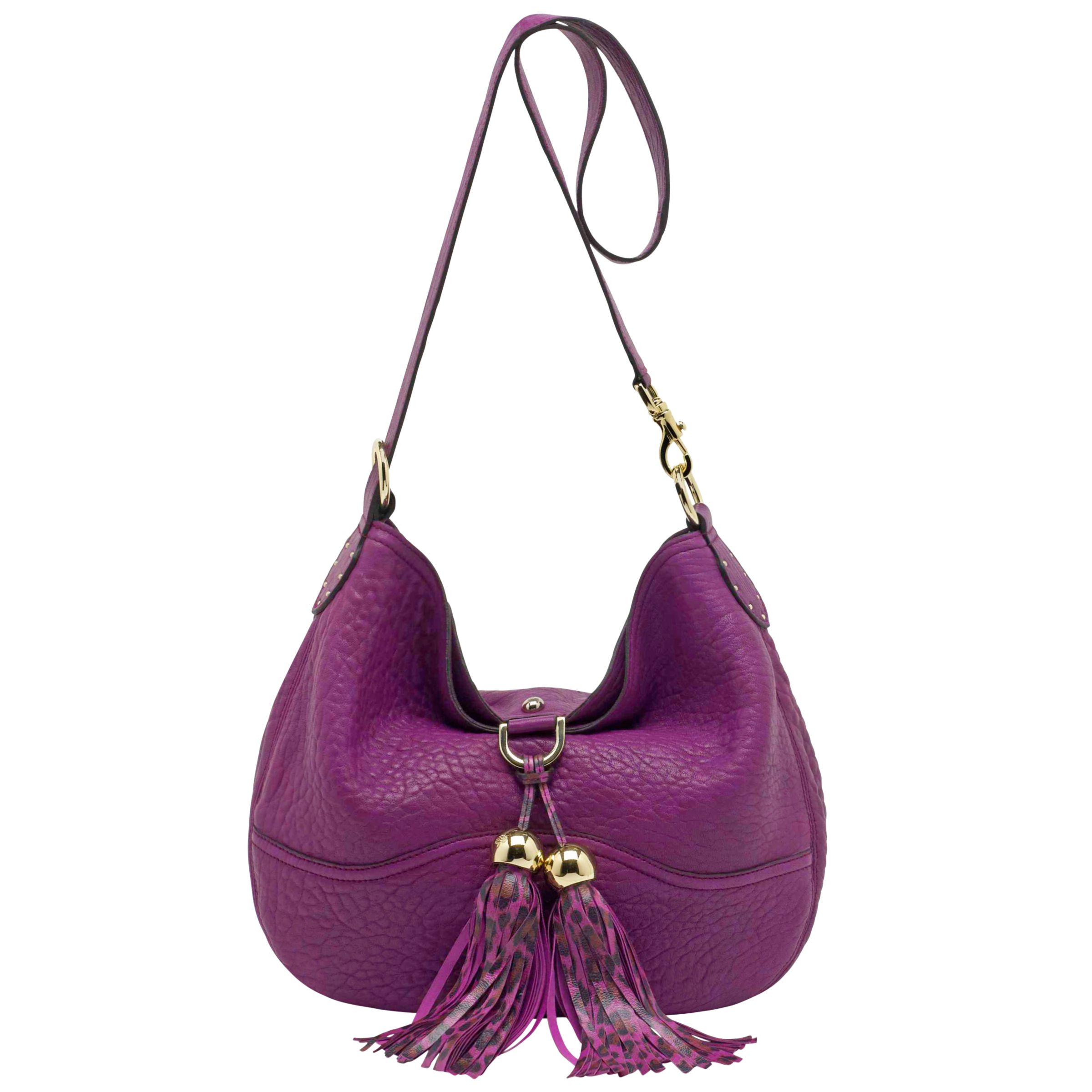 Mulberry Greta Grainy Lambskin Satchel, Plum at John Lewis