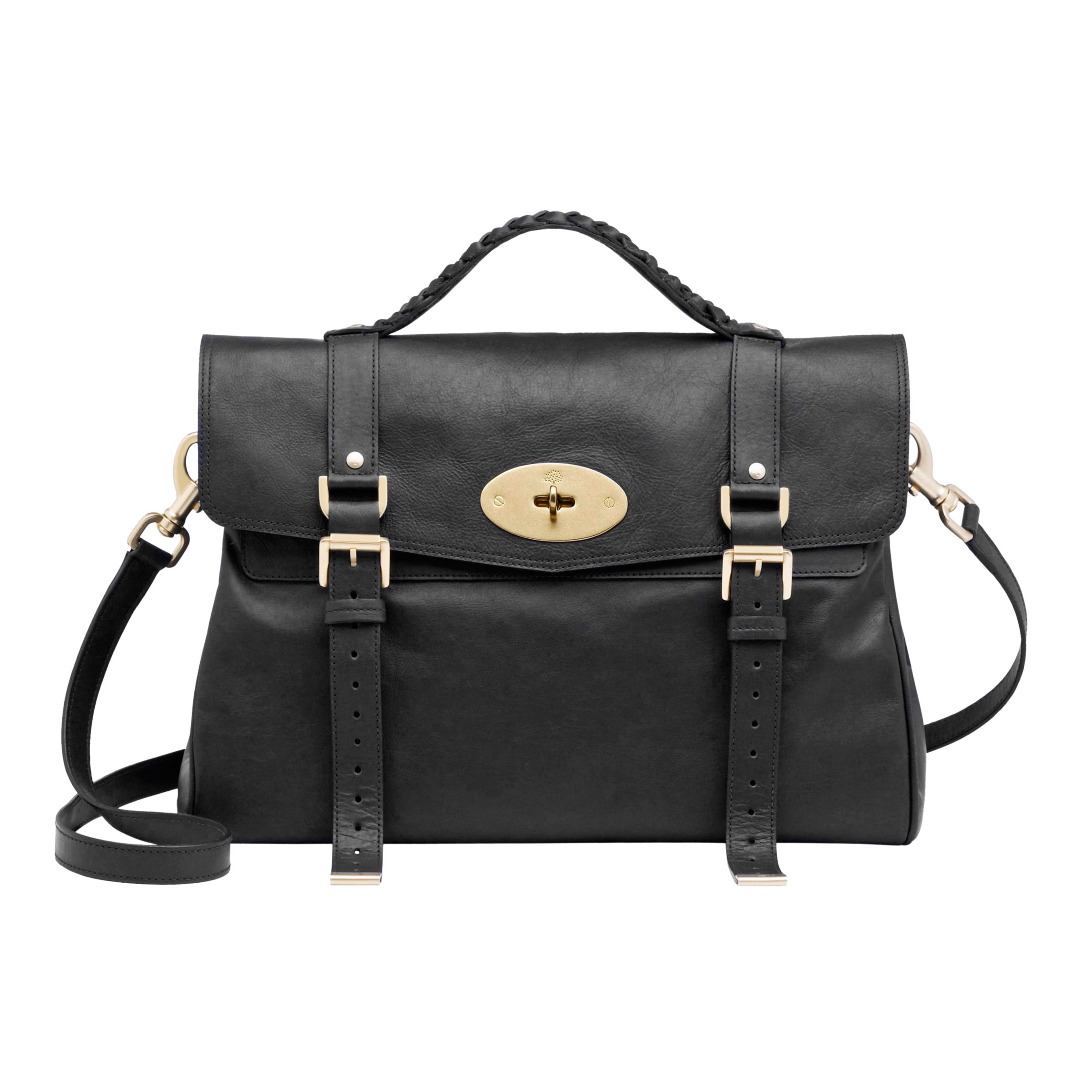 Mulberry Oversized Alexa Messenger & Shoulder Bag, Black at John Lewis