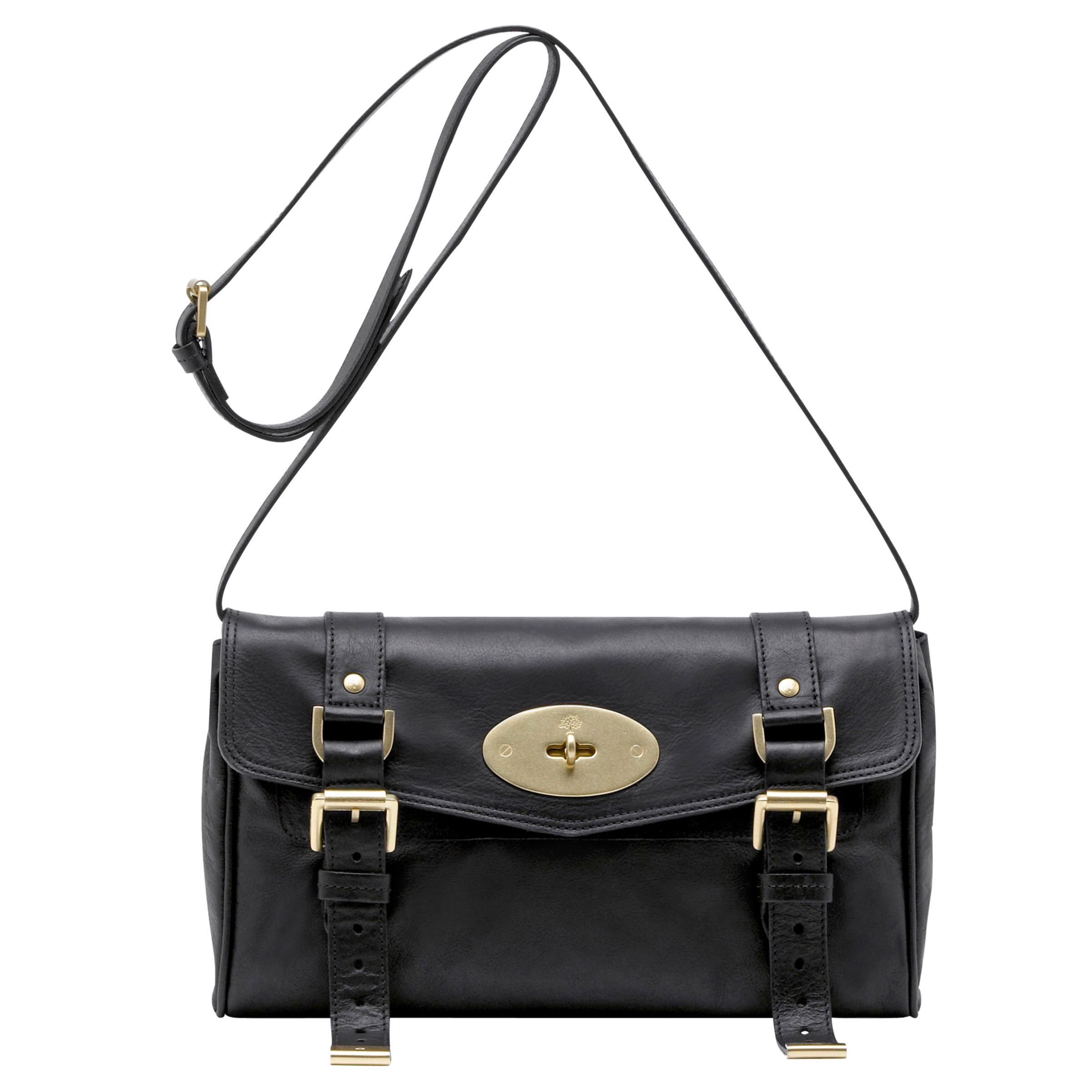 Mulberry Alexa Small Shoulder Clutch Handbag, Black at John Lewis