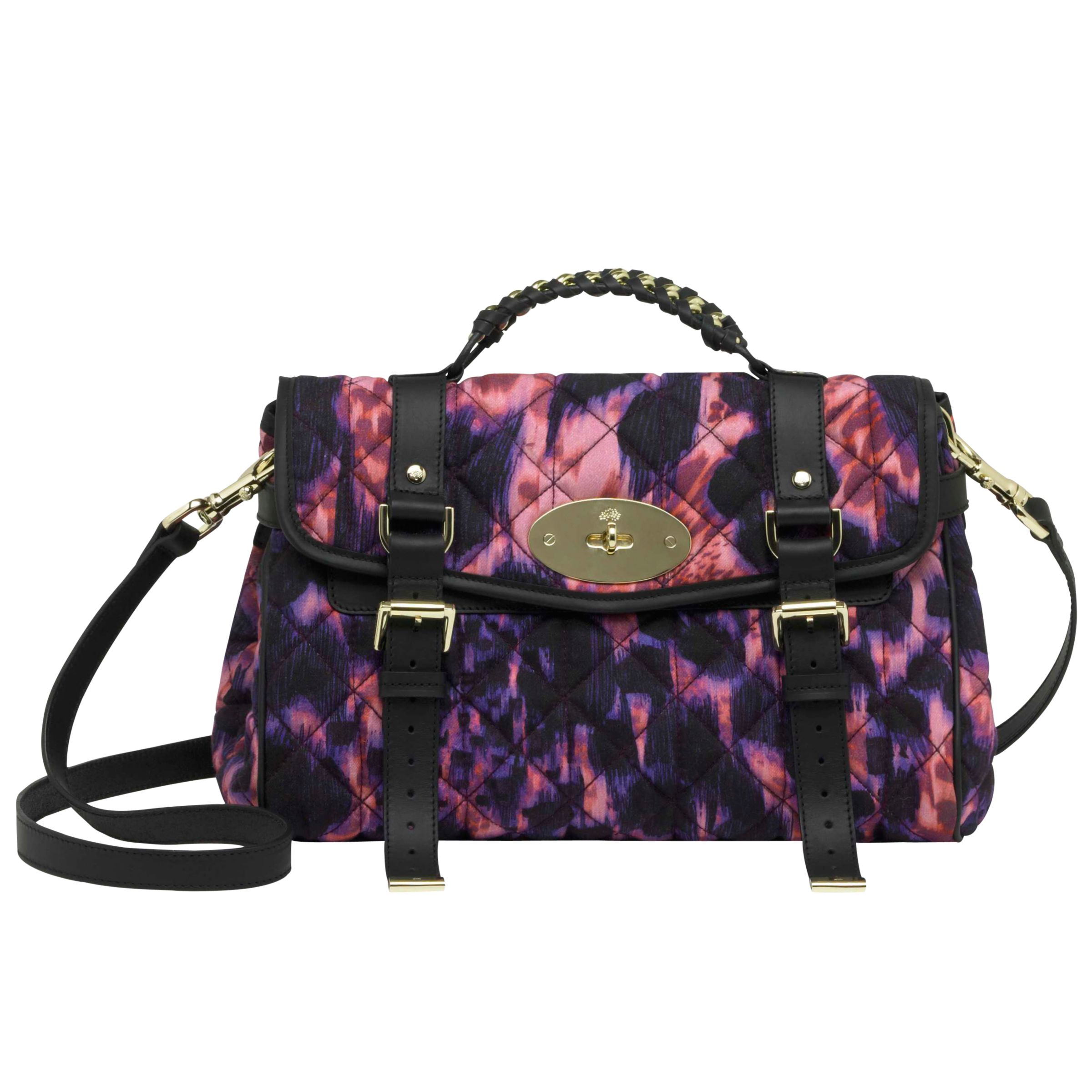 Mulberry Alexa Quilted Denim Messenger & Shoulder Bag, Plum at John Lewis