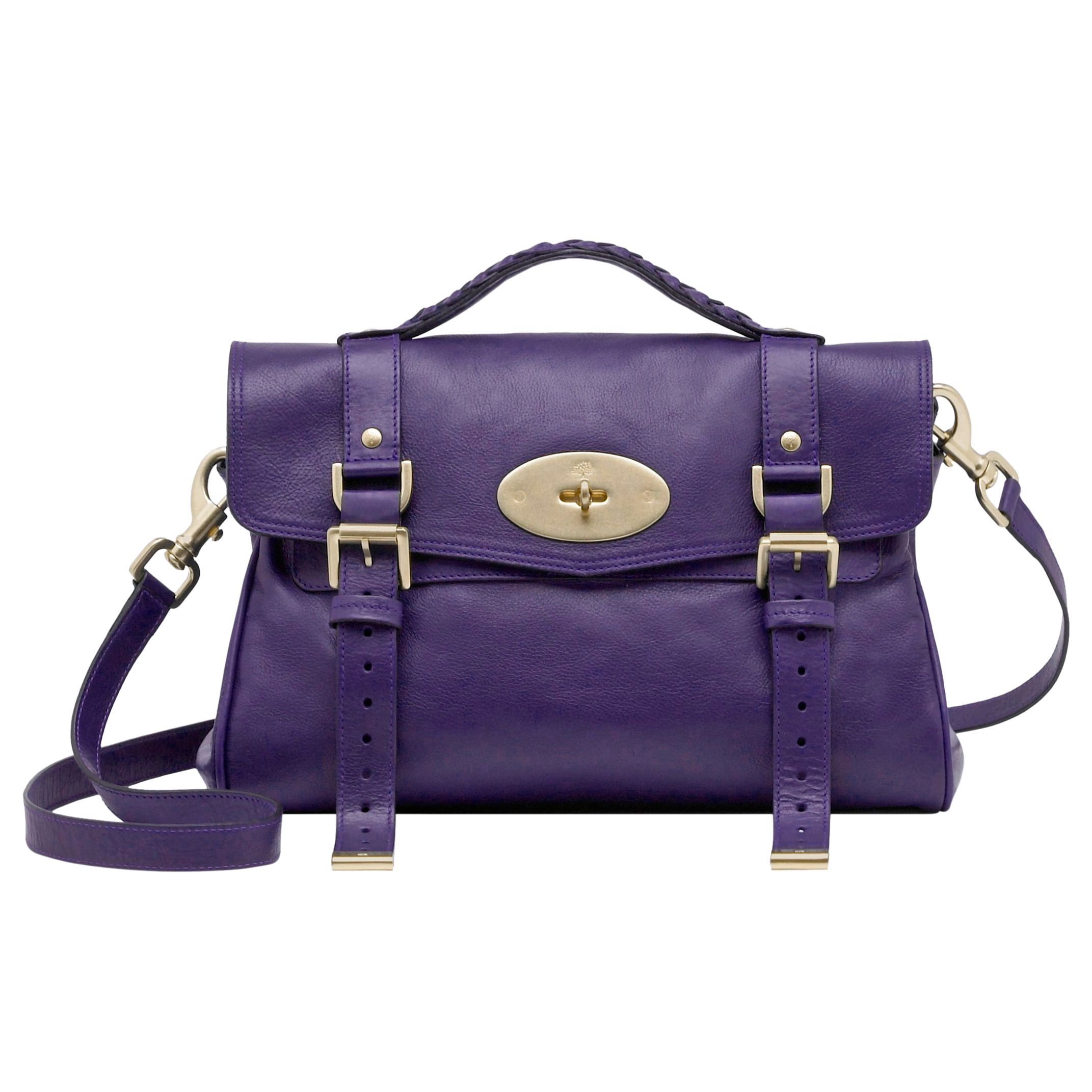 Mulberry Alexa Leather Messenger & Shoulder Bag, Grape at John Lewis