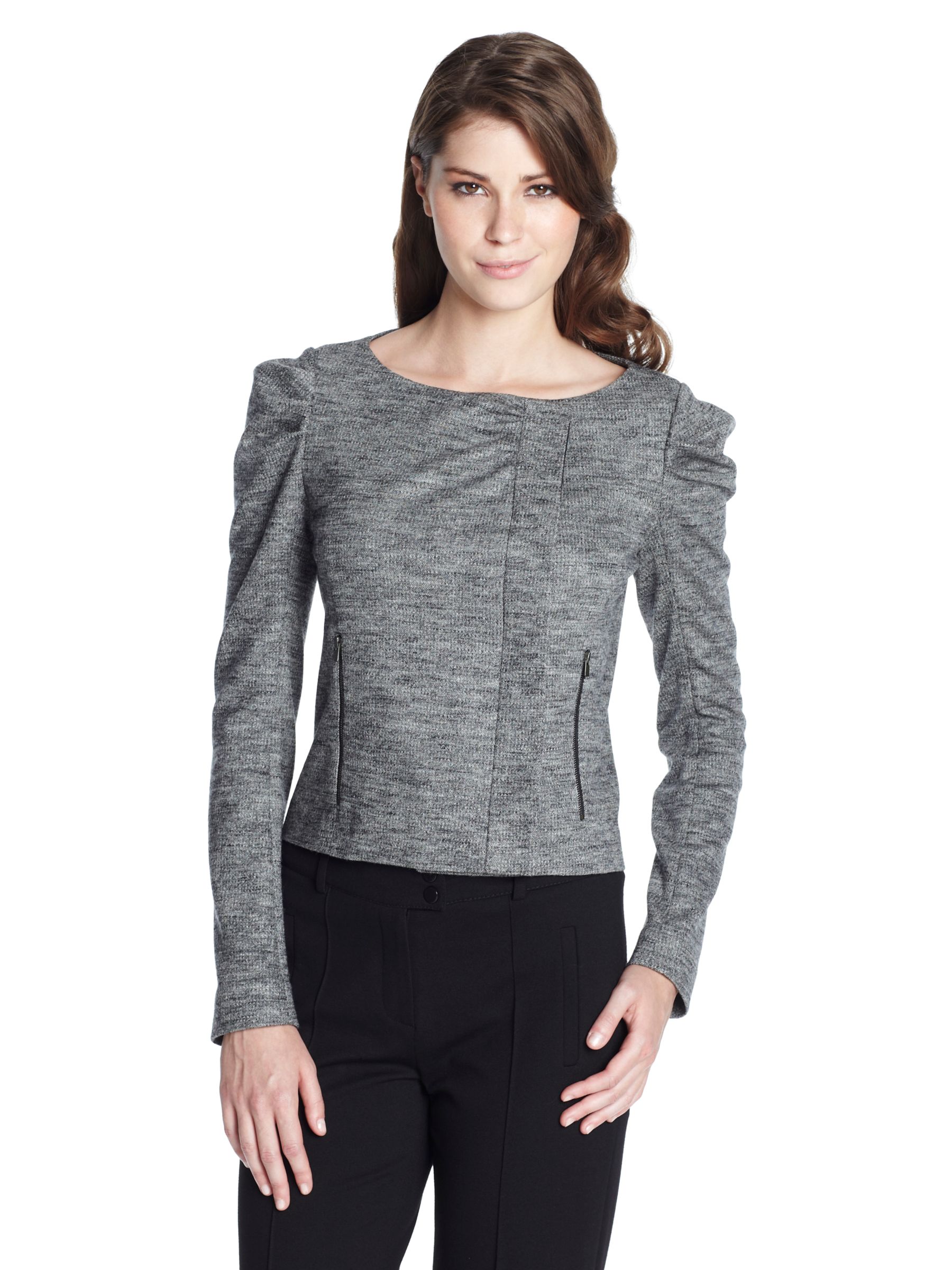 Tara Jarmon Asymmetric Jacket, Grey, 10 at John Lewis