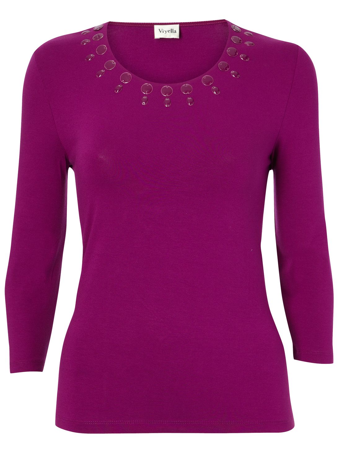 Viyella Enamel Disk Jersey T-Shirt, Magenta