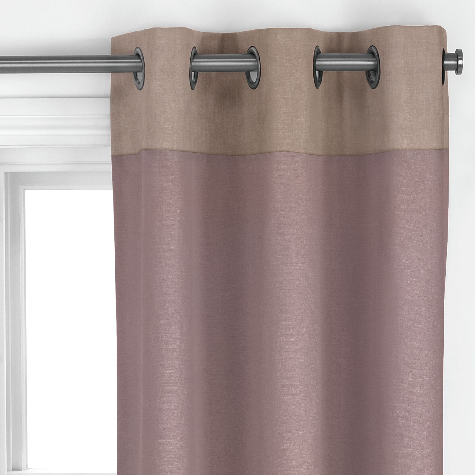 John Lewis Ambassador Eyelet Curtains, Mocha