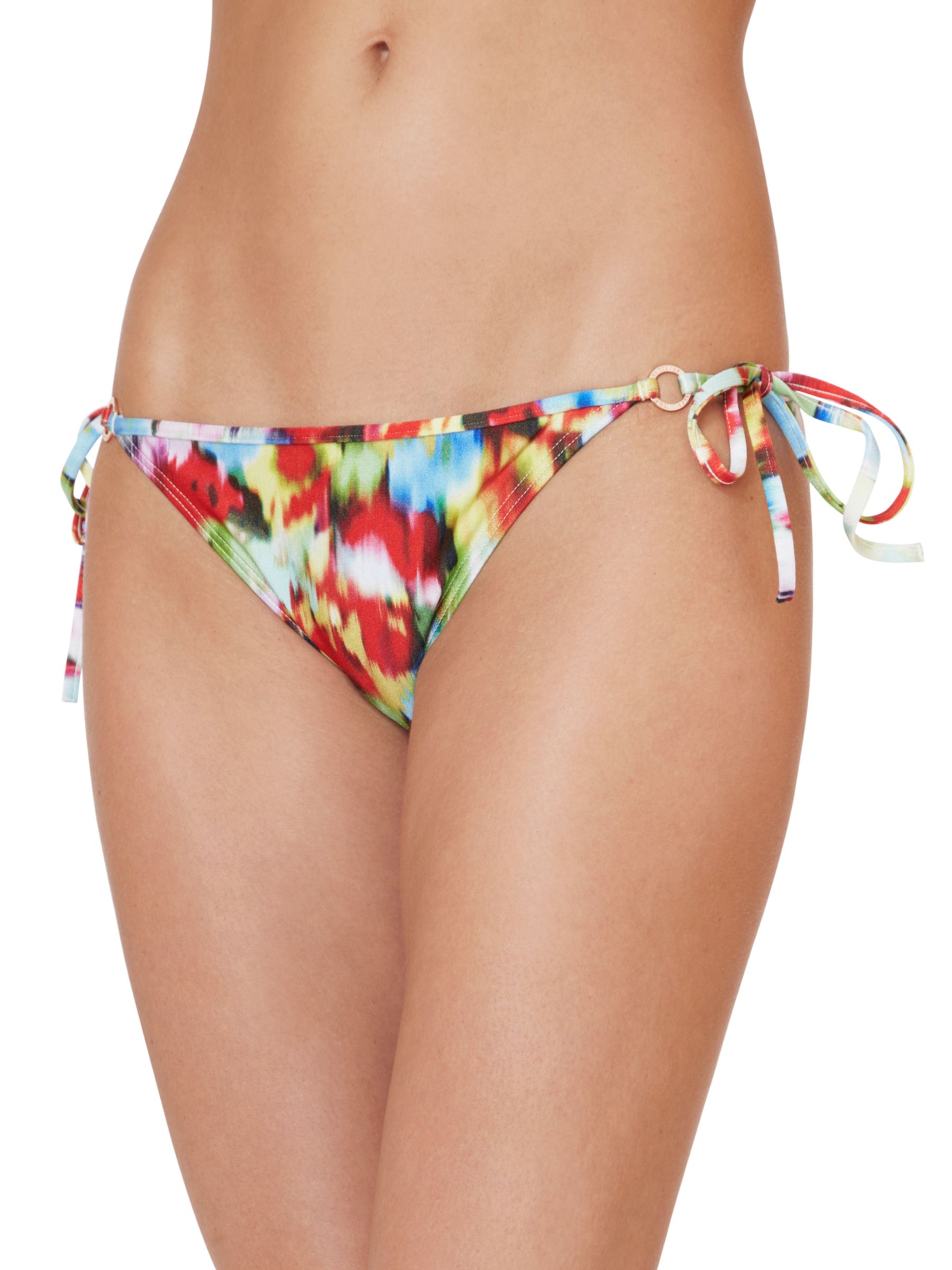 Ted Baker Hosta Floral Print Tie Side Bikini Briefs, Multicoloured