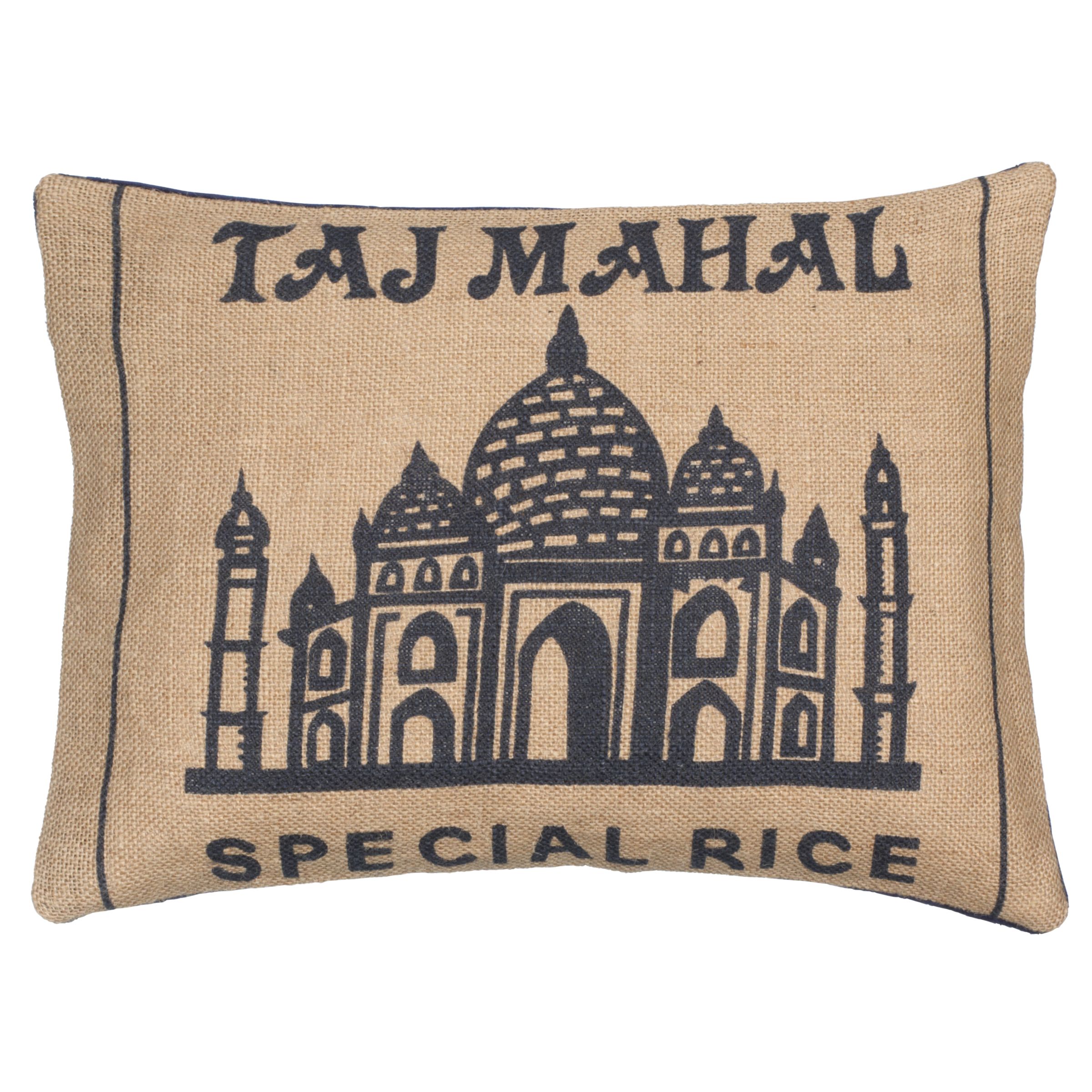 John Lewis Taj Mahal Cushion, Natural / Blue