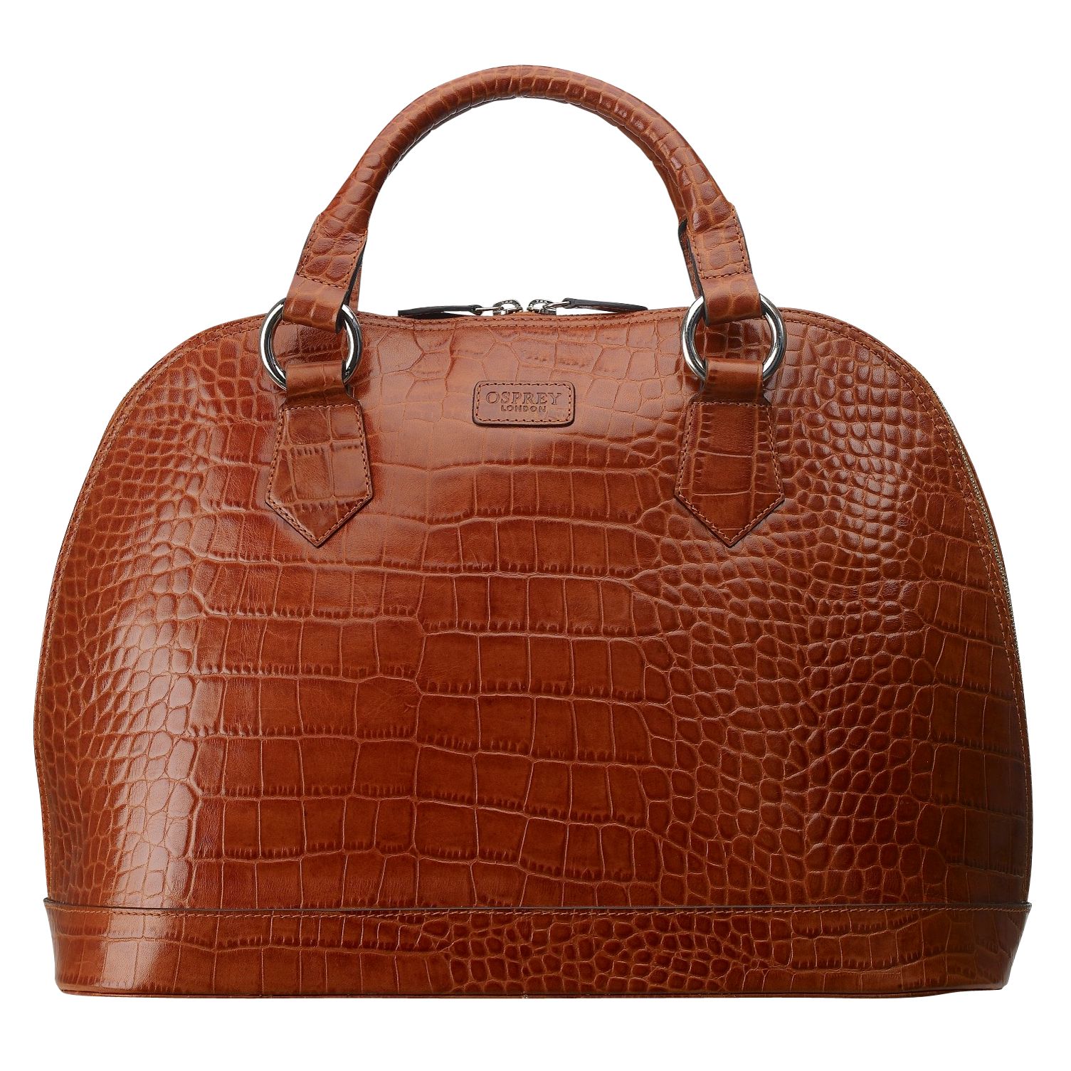 Osprey London Large Ladybug Croc Grab Handbag, Tan at John Lewis