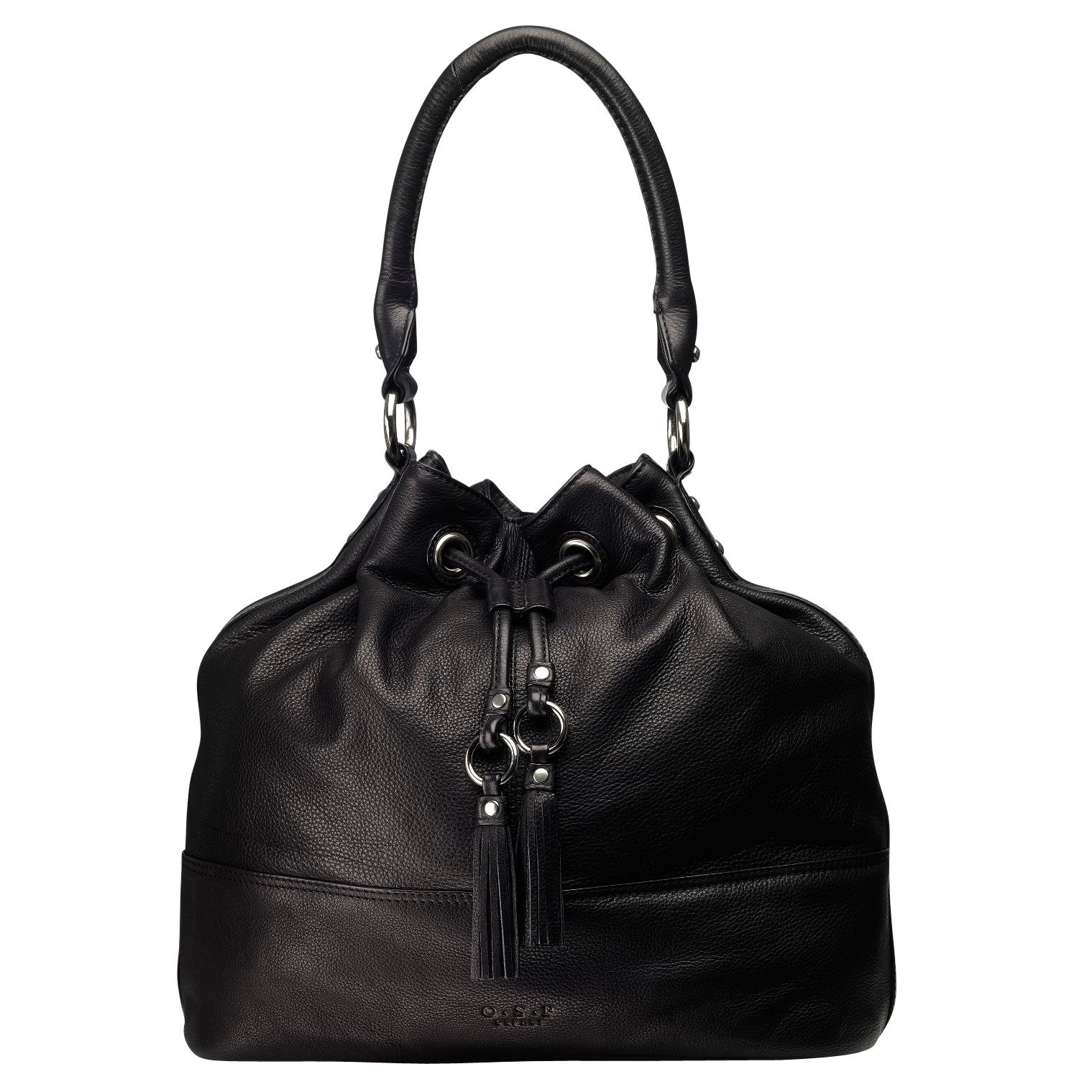 O.S.P Osprey Byron Drawstring Tote Handbag, Black at JohnLewis