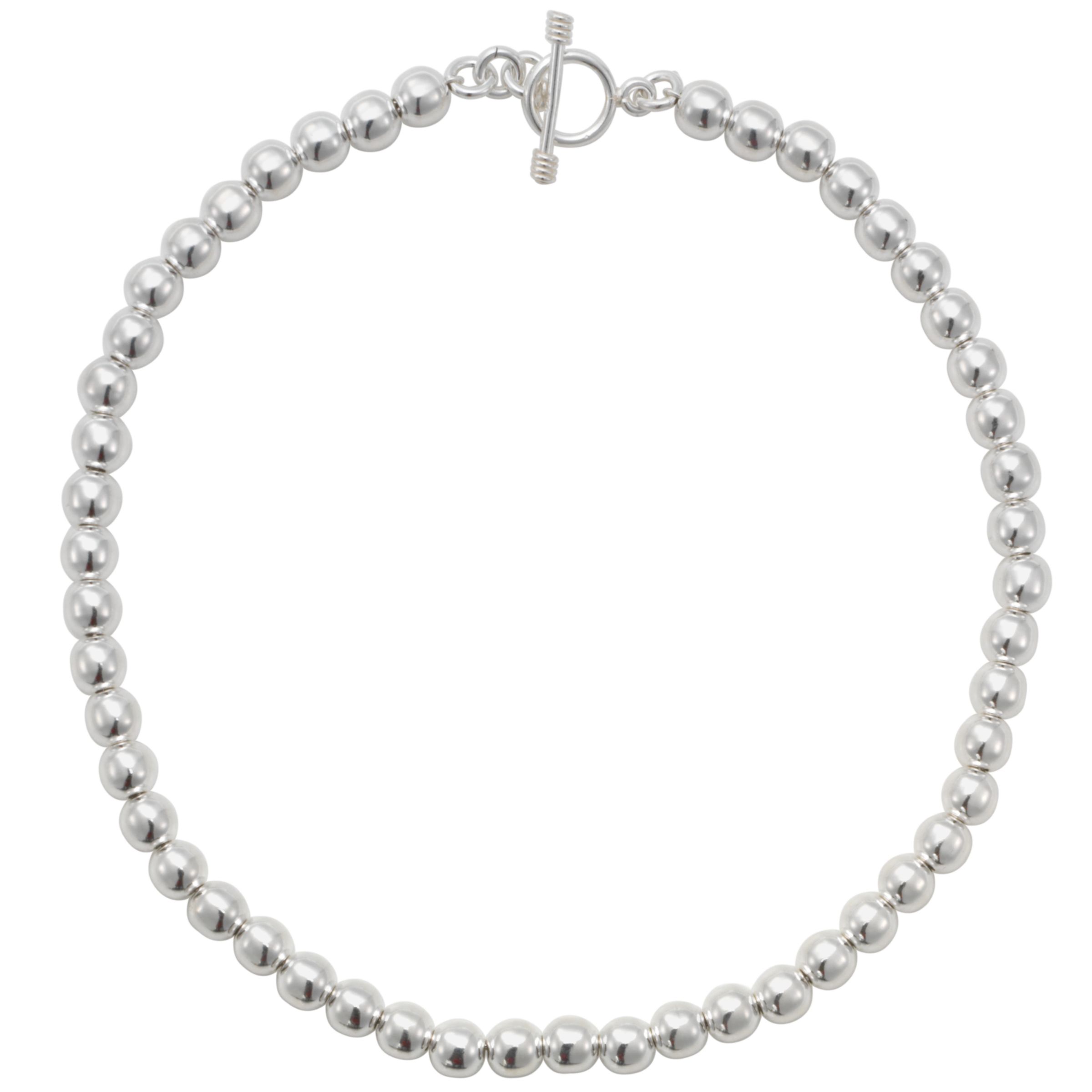 Andea Silver Round Bead Necklace at John Lewis