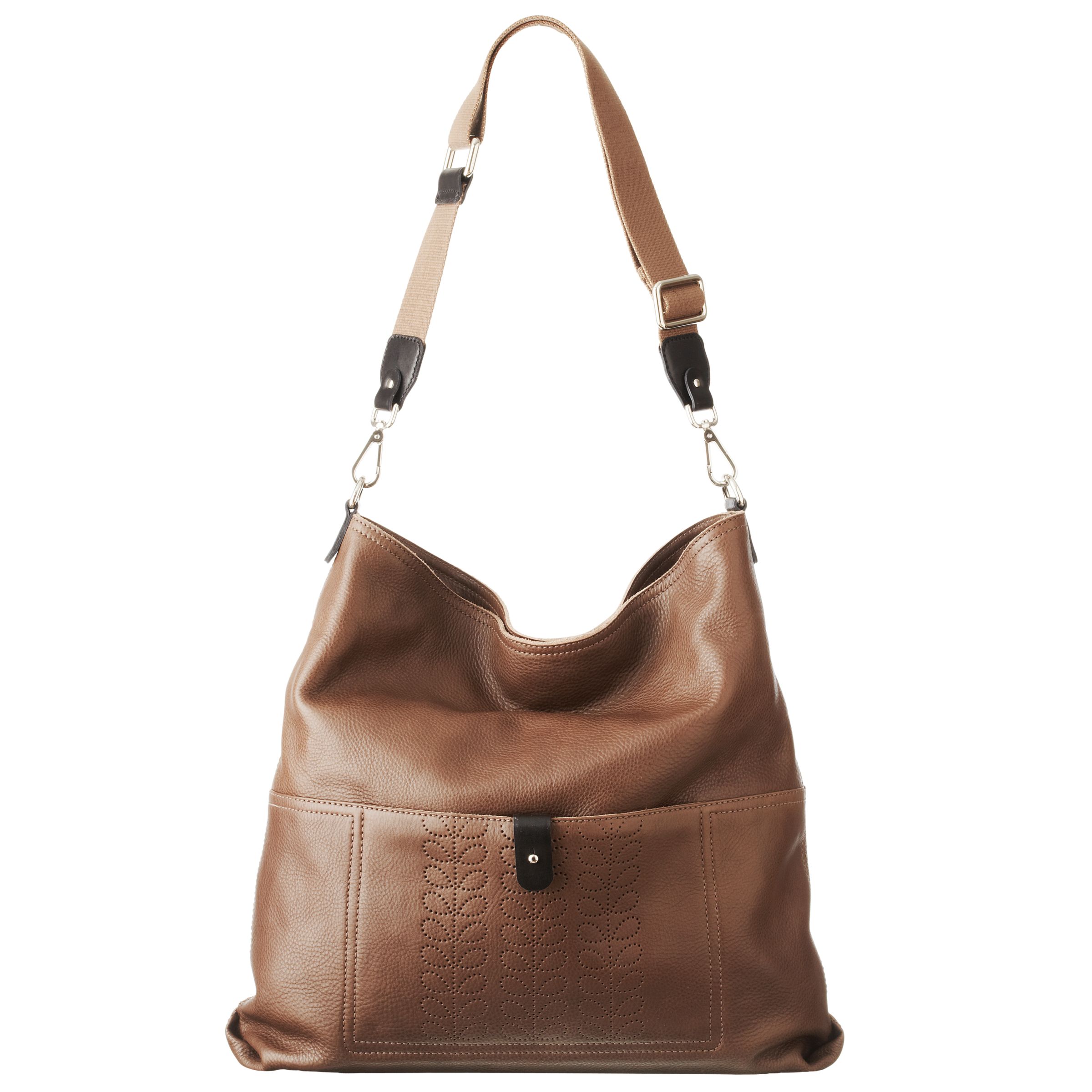 Orla Kiely Slouchy Leather Handbag, Walnut at John Lewis