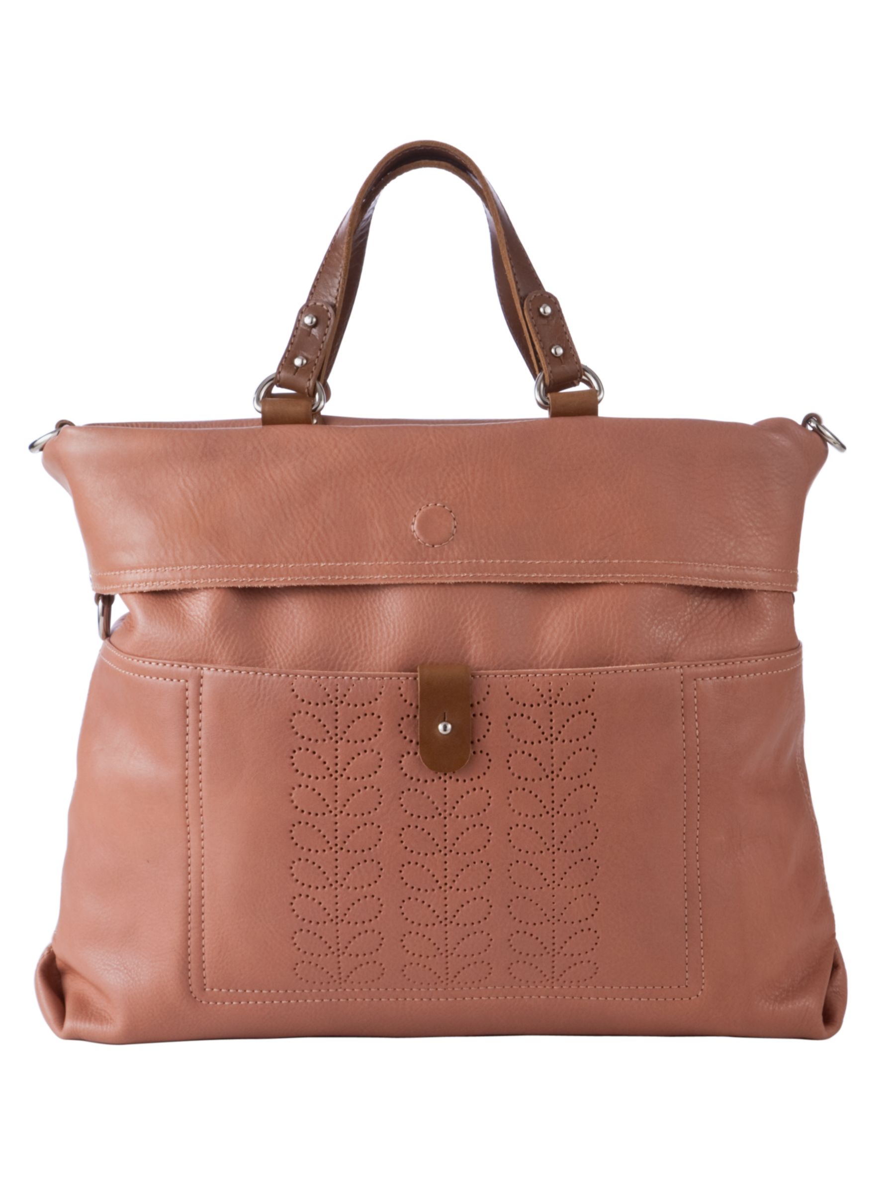 Orla Kiely Slouchy Leather Handbag, Pink at John Lewis