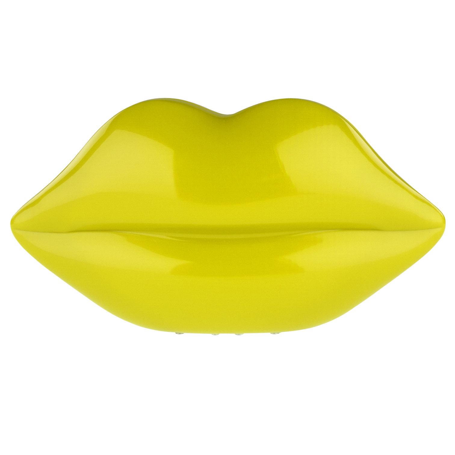 Lulu Guinness Perspex Lips Clutch Handbag, Yellow at John Lewis