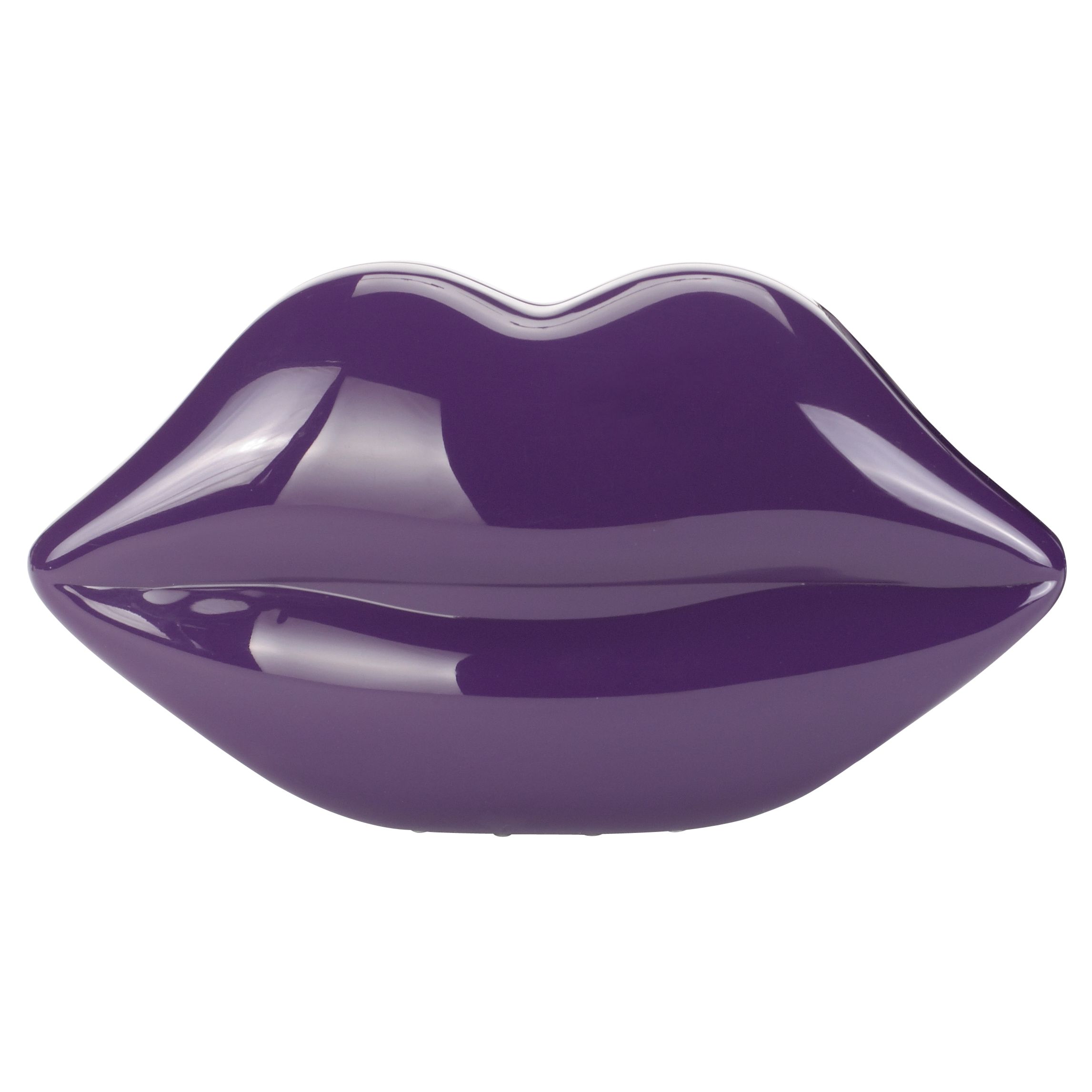 Lulu Guinness Perspex Lips Clutch Handbag, Purple at John Lewis