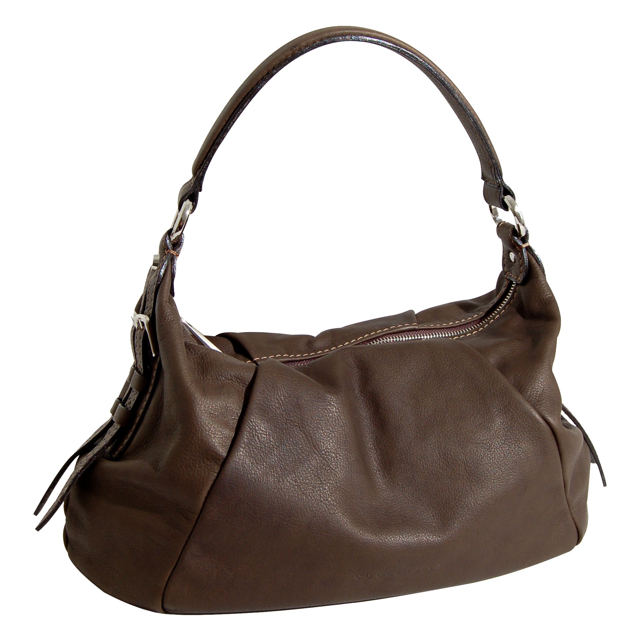 Coccinelle Judy Buckle Shoulder Handbag, Chocolate at John Lewis